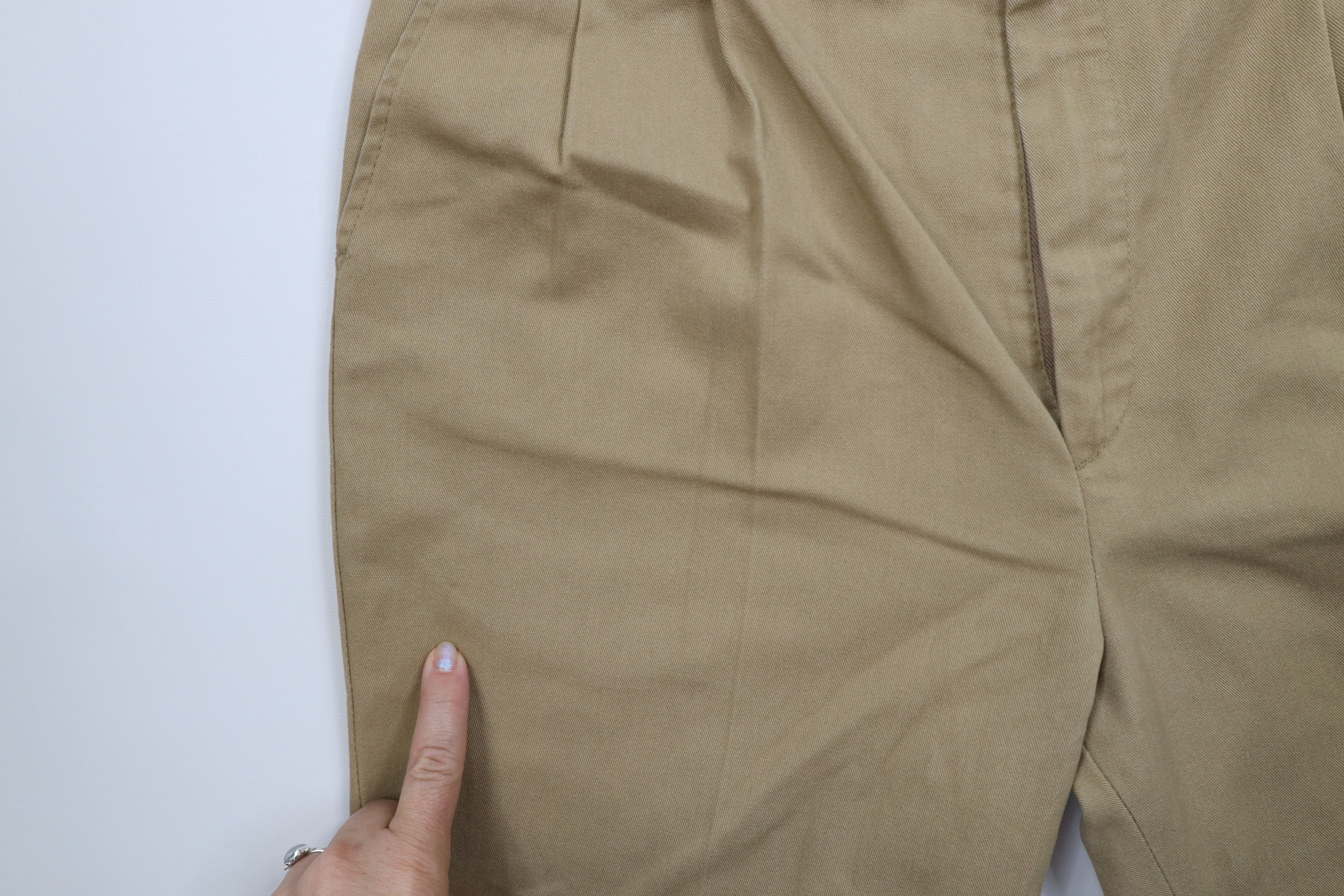 Vintage Vintage 70s Streetwear Bootcut Pleated Chino Pants Khaki USA Size US 32 / EU 48 - 5 Thumbnail