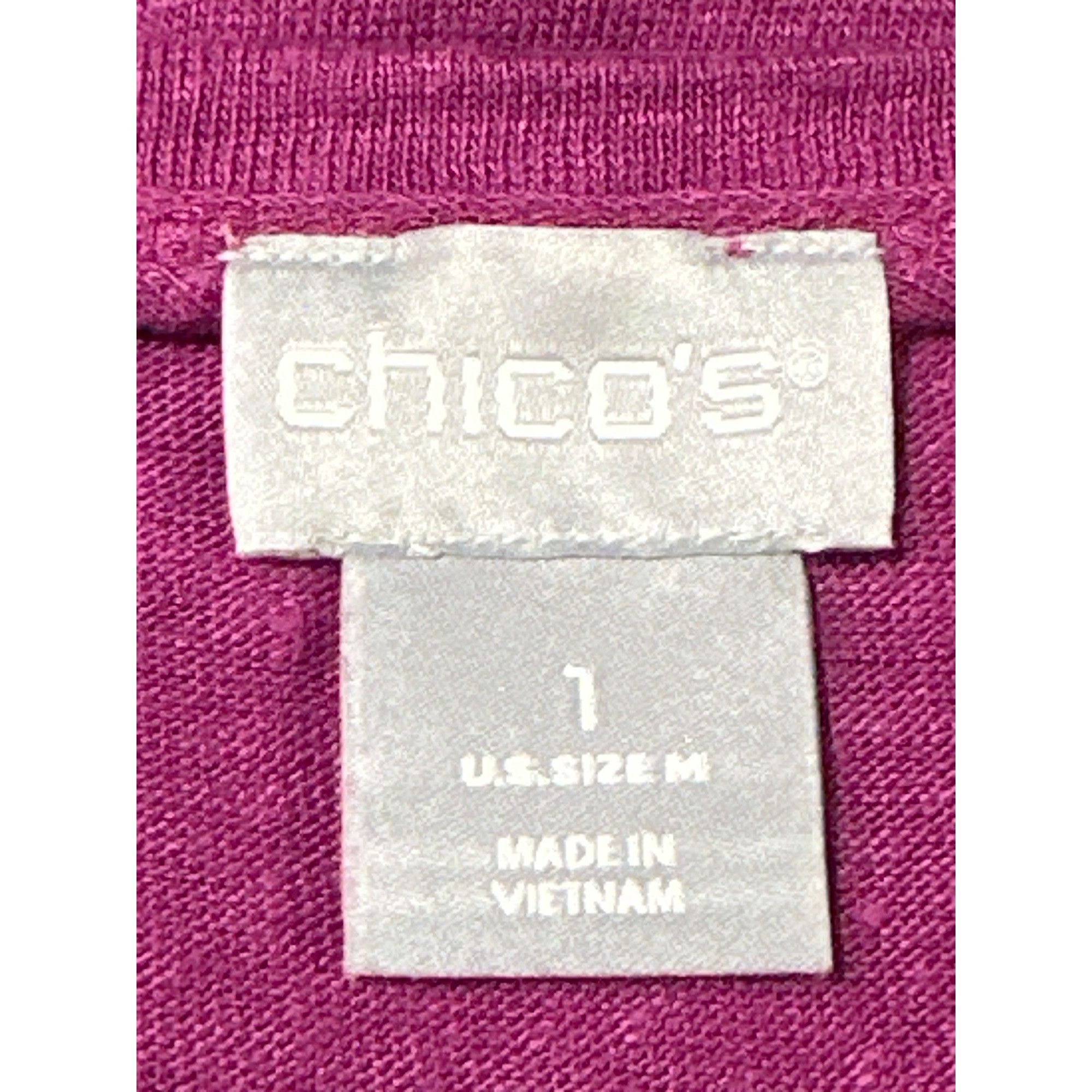 Chicos Chicos Pink Puff Sleeve Slub Tee Top Linen Classic Fit Size Size M / US 6-8 / IT 42-44 - 5 Thumbnail