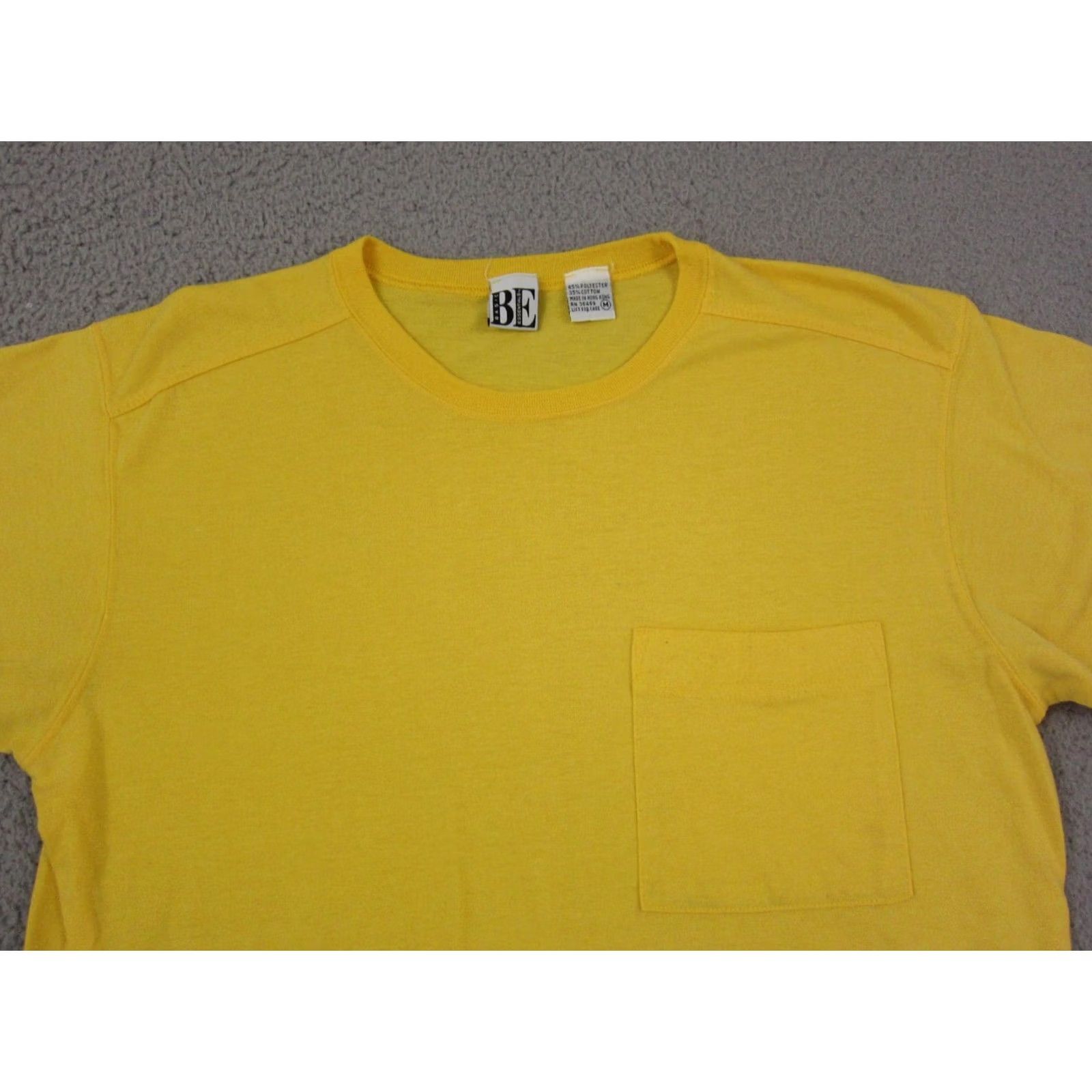 Essentials VINTAGE Basic Essentials Shirt Womens Medium Yellow 90s Single Stitch Tee Size M / US 6-8 / IT 42-44 - 2 Thumbnail