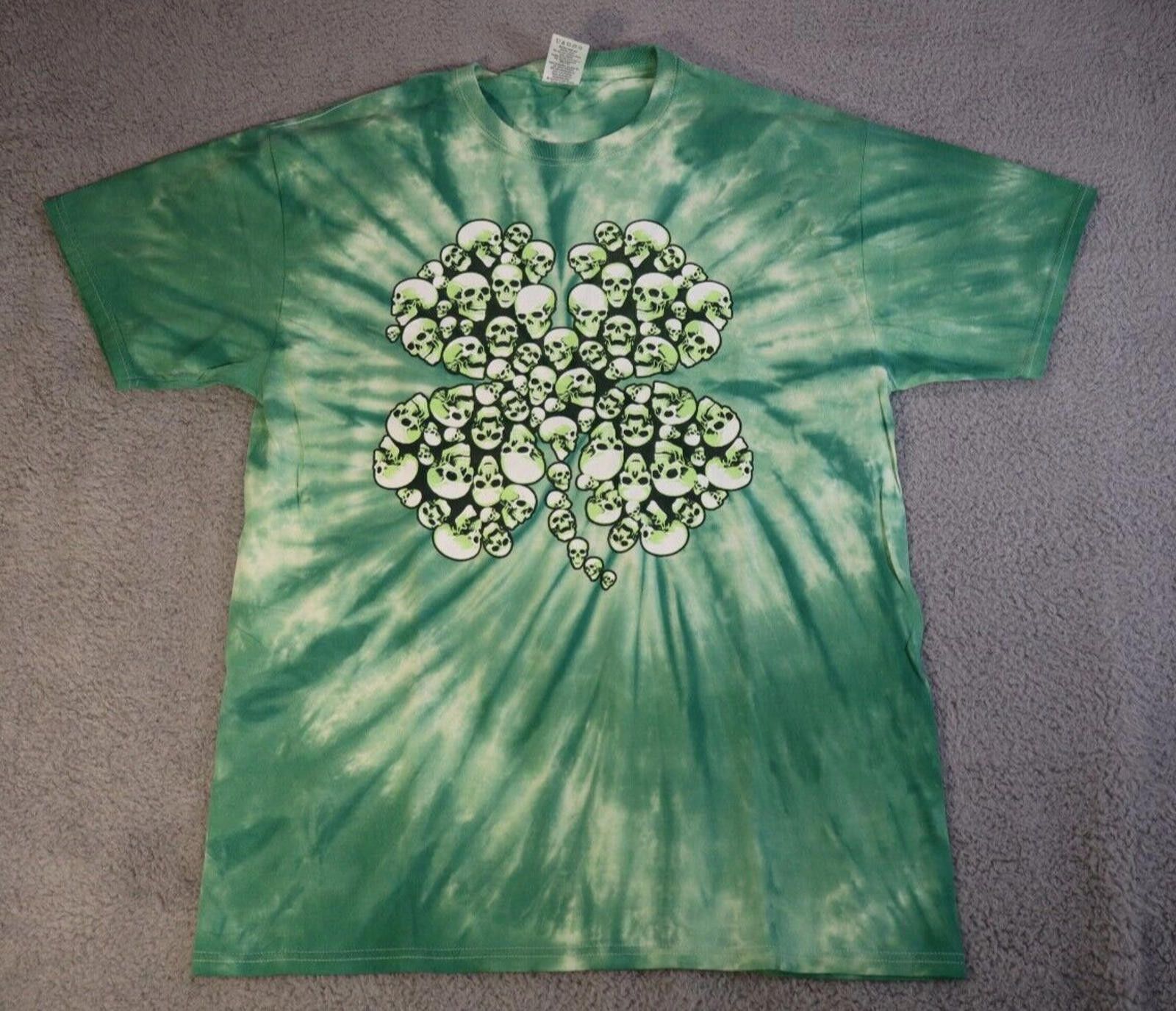 Lucky Brand Lucky Green Tie Dye Skull St. Patrick's Day Clover Large Size US L / EU 52-54 / 3 - 2 Thumbnail