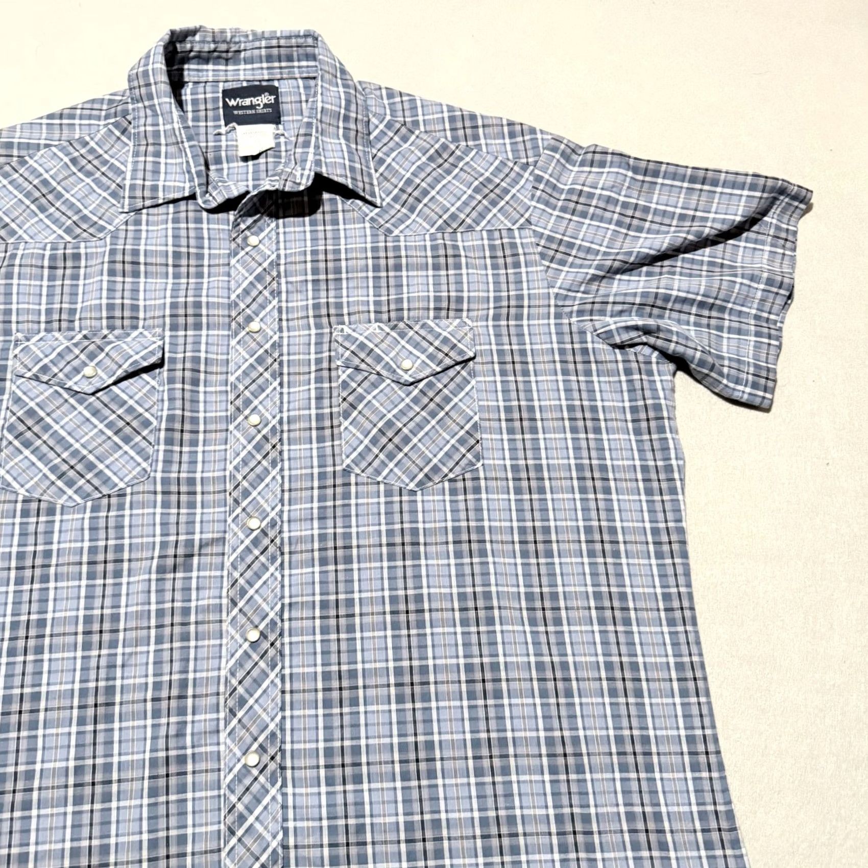 Wrangler VINTAGE Wrangler Western Shirt Men's Plaid Pearl Snap Short Sleeve Cowboy Rodeo 2XT Size US XXL / EU 58 / 5 - 4 Thumbnail