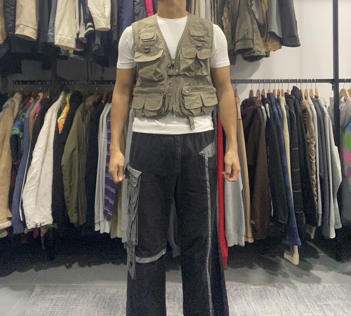 Japanese Brand Gett Utility Cargo Vest Multi Pocket Vest Army 90s Size US M / EU 48-50 / 2 - 2 Thumbnail
