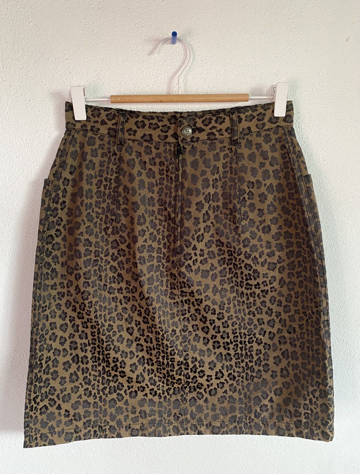 Fendi Vintage Fendi Jeans Leopard Skirt Size 22" - 2 Thumbnail