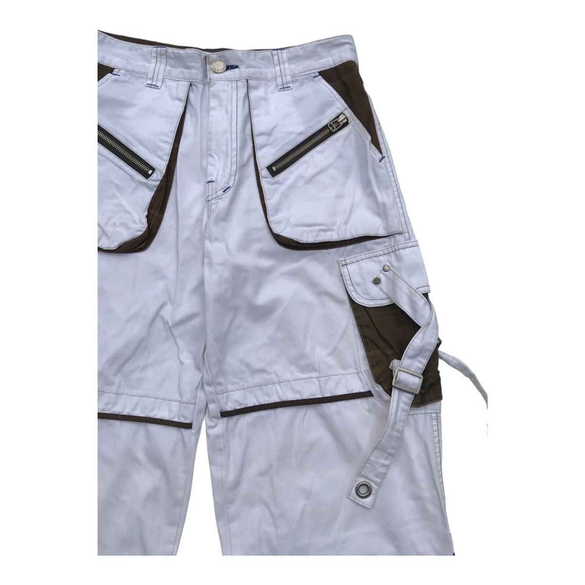 Japanese Brand Blue Luis White Tactical Multipocket Cargo Streetwear Pants Size US 31 - 7 Thumbnail