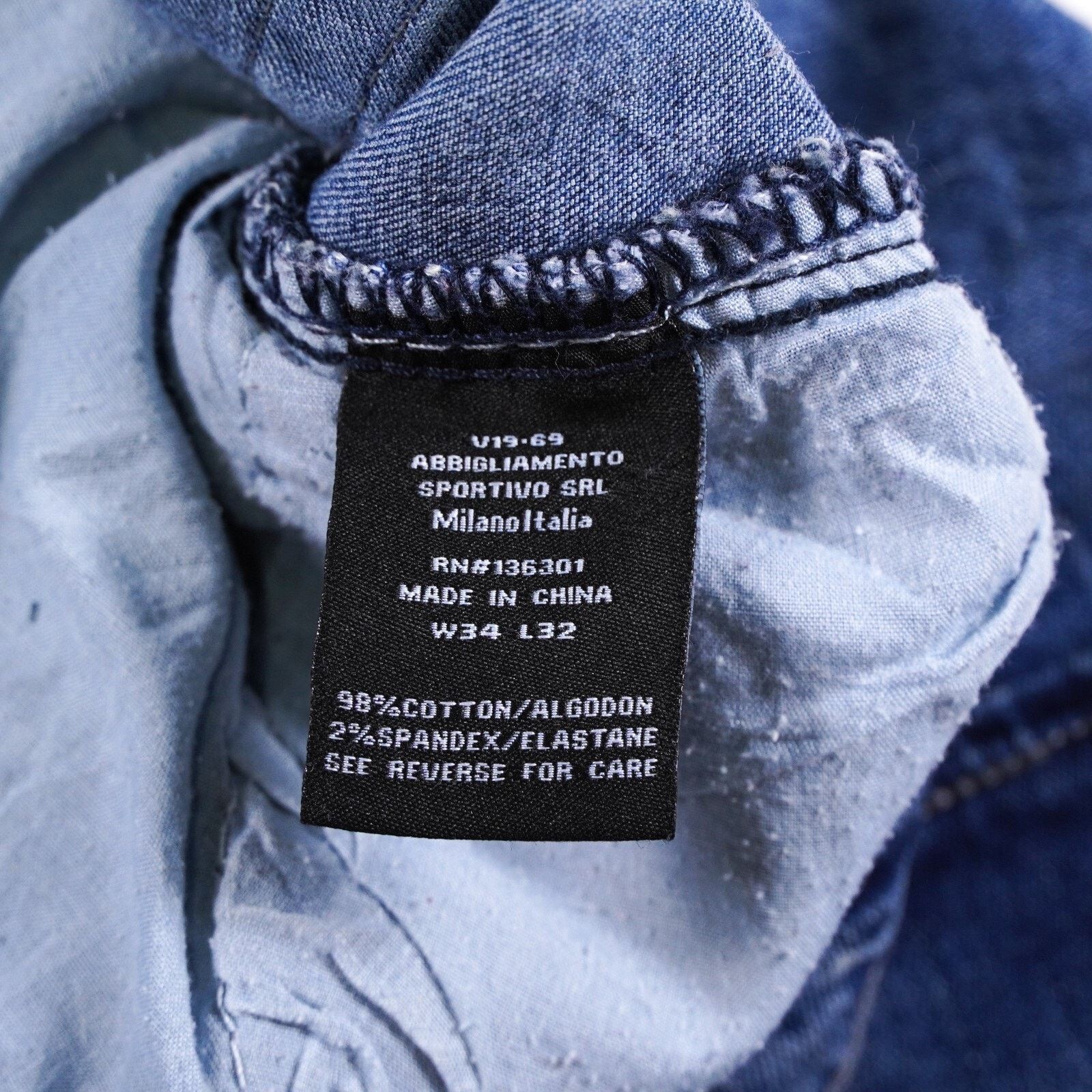 Other 19V69 Italia Denim Slim Skinny Jeans Straight Pants W34 L32 Size 34" / US 12 / IT 48 - 10 Thumbnail