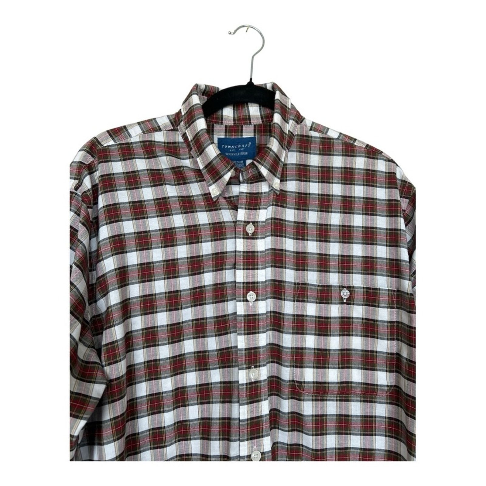 Towncraft Towncraft Brown and White Casual Button Down Shirt Size M Size US M / EU 48-50 / 2 - 6 Thumbnail