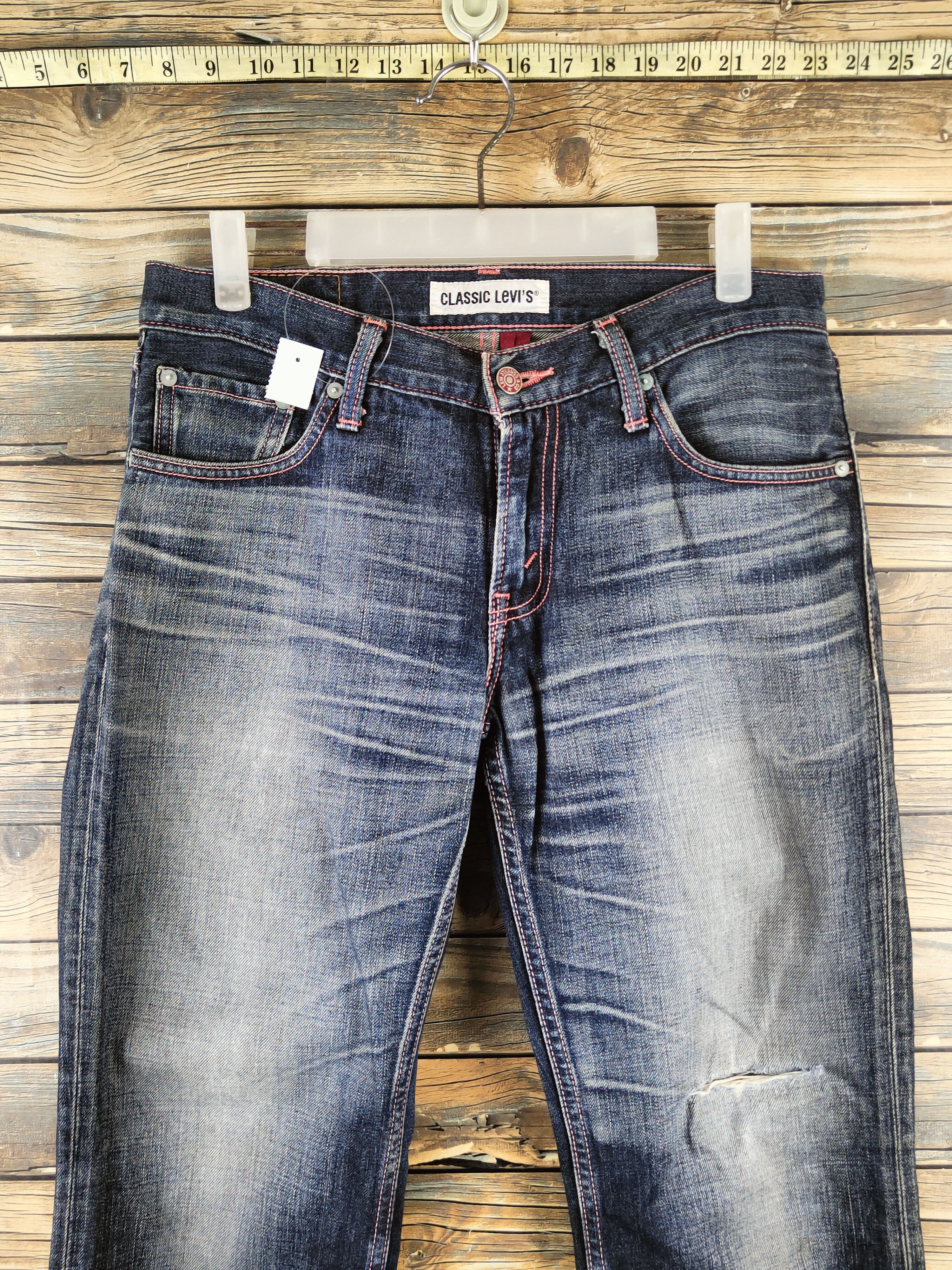 Levi's 502 Levi's Dark Blue Distressed Ripped Jeans #S2812 Size US 31 - 2 Thumbnail