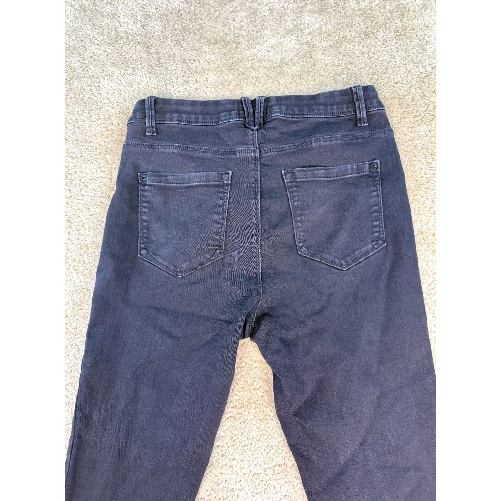 Vintage CURVE Black Raw Hem Stretch Denim Jegging Women's Jeans 12 30in 25in Size 34" / US 12 / IT 48 - 3 Thumbnail