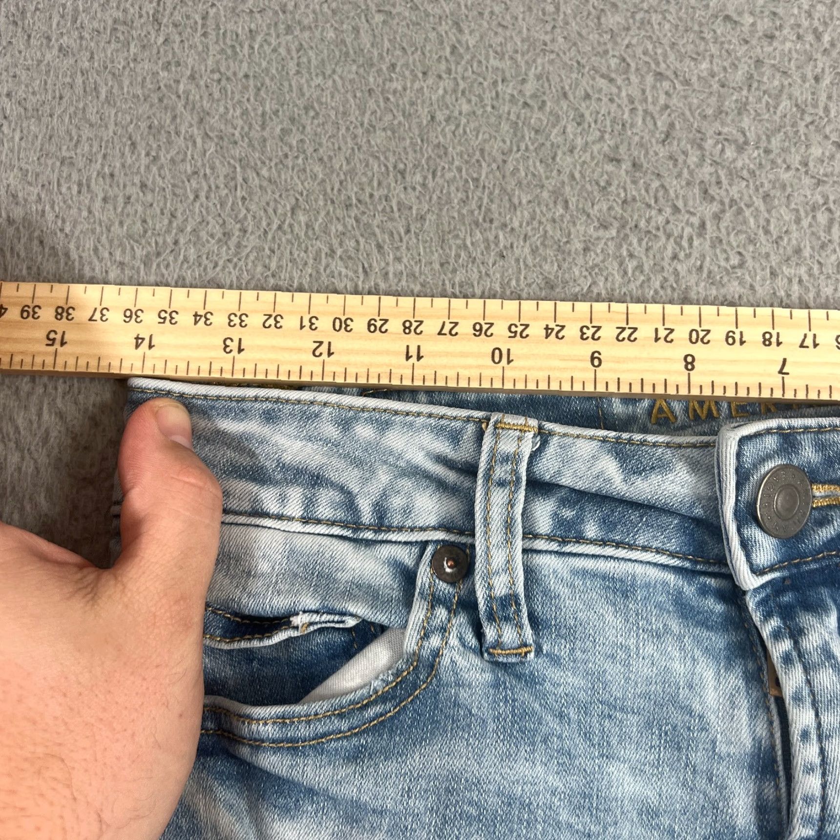 American Eagle Outfitters VINTAGE American Eagle Outfitters Jeans Men Skinny 28x27 Light Wash Distressed 5-Pocket Denim Size US 26 / EU 42 - 4 Thumbnail