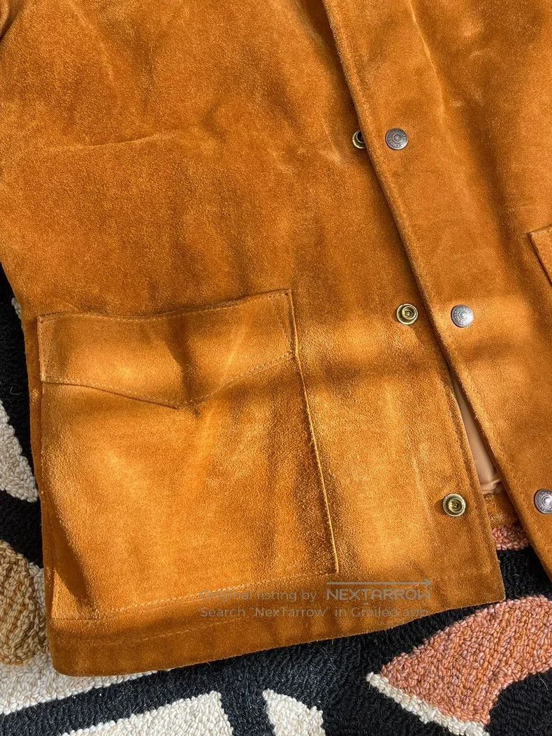 Schott Schott Farmer pumpkin-colored suede suit jacket Size US XXL / EU 58 / 5 - 5 Thumbnail