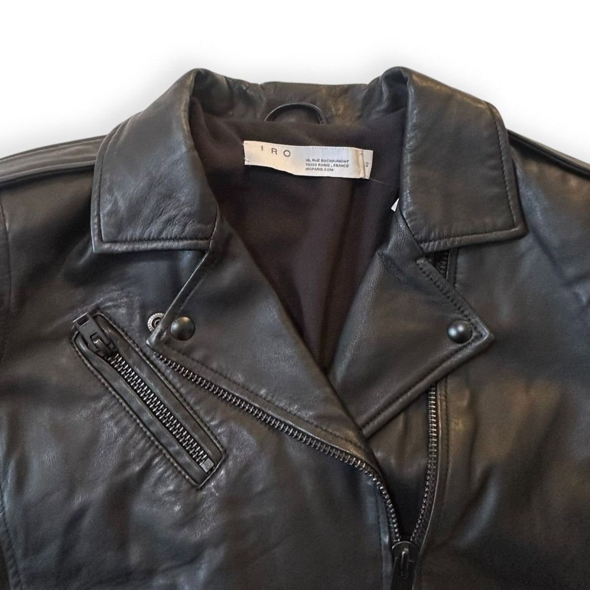 Iro IRO Paris Newhan Lambskin Leather Jacket Black Size 42 FR, R Size M / US 6-8 / IT 42-44 - 8 Thumbnail