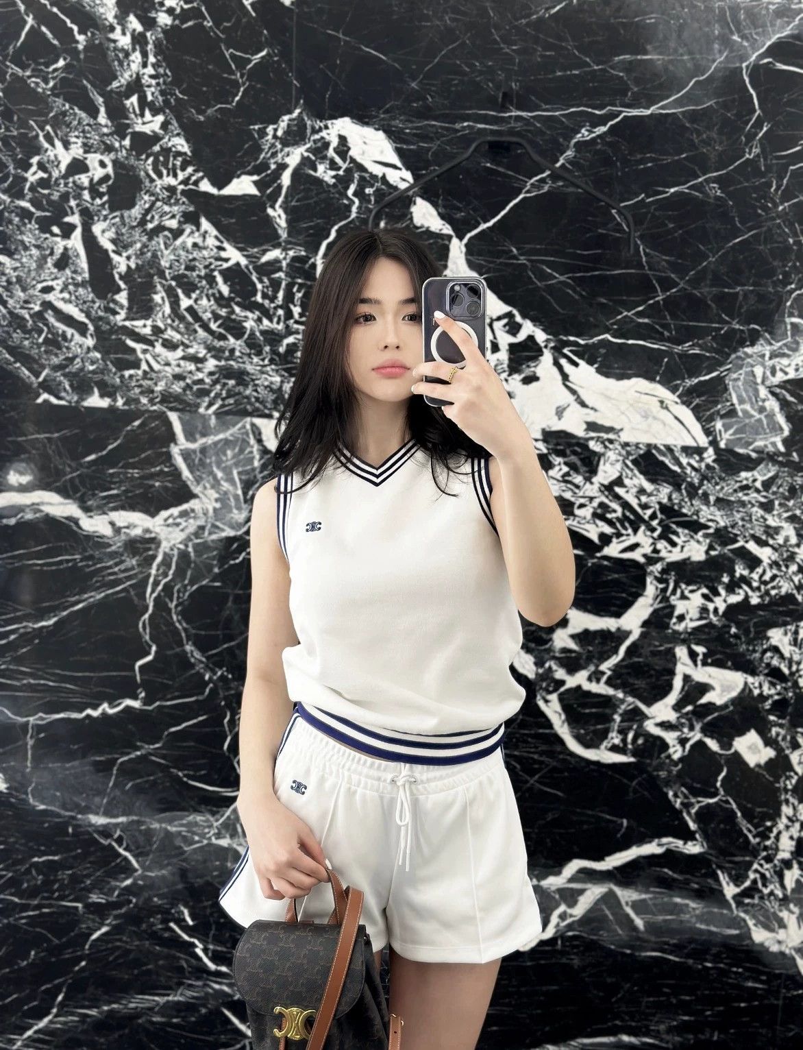Celine Celine 98 New White & Blue Stripe S Short Stains Size 26" / US 2 / IT 38 - 7 Thumbnail