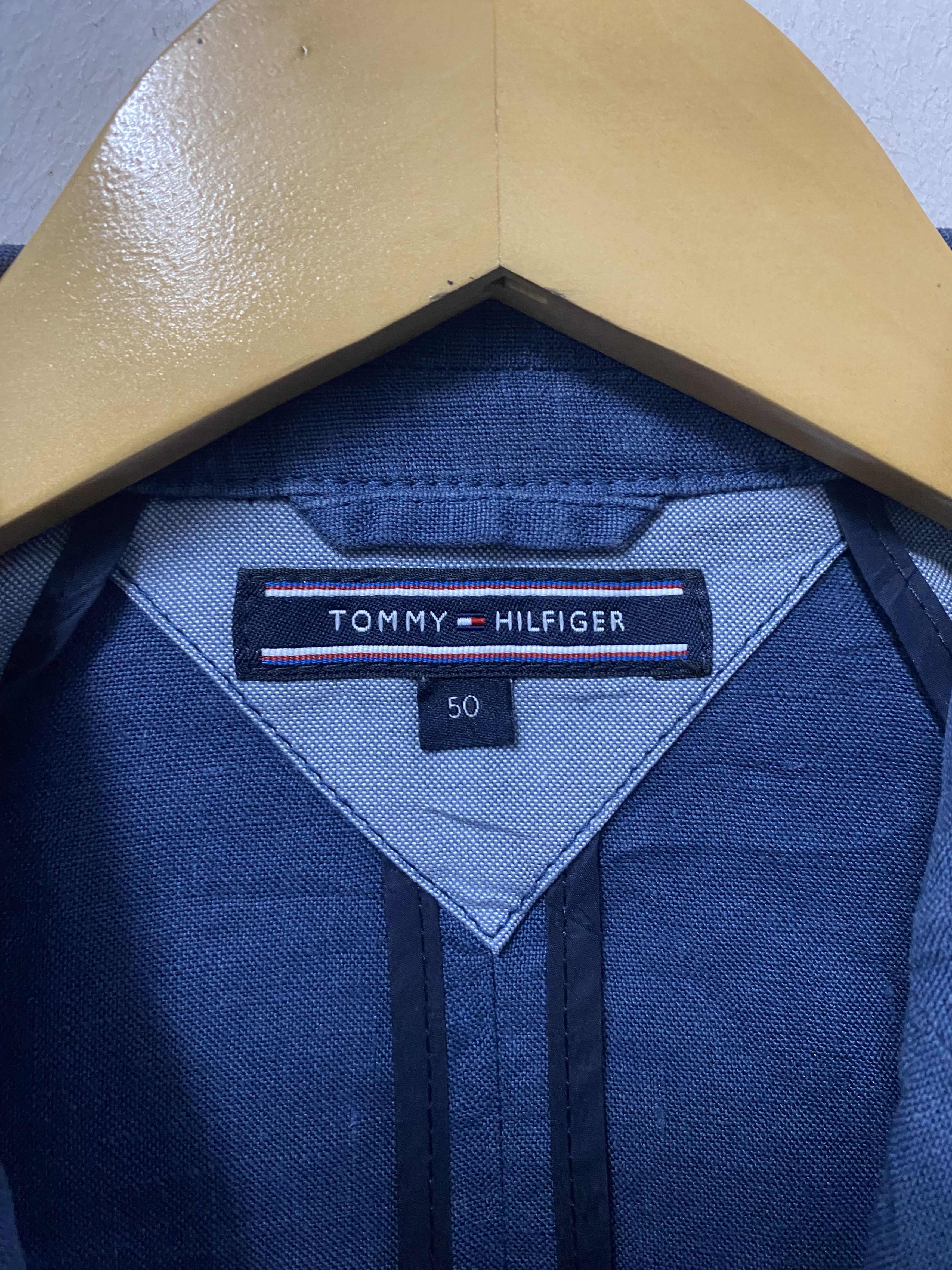 Tommy Hilfiger Tommy Hilfiger Portugal Made Linen Blend Blazer Jacket Blue Size 50R - 4 Thumbnail