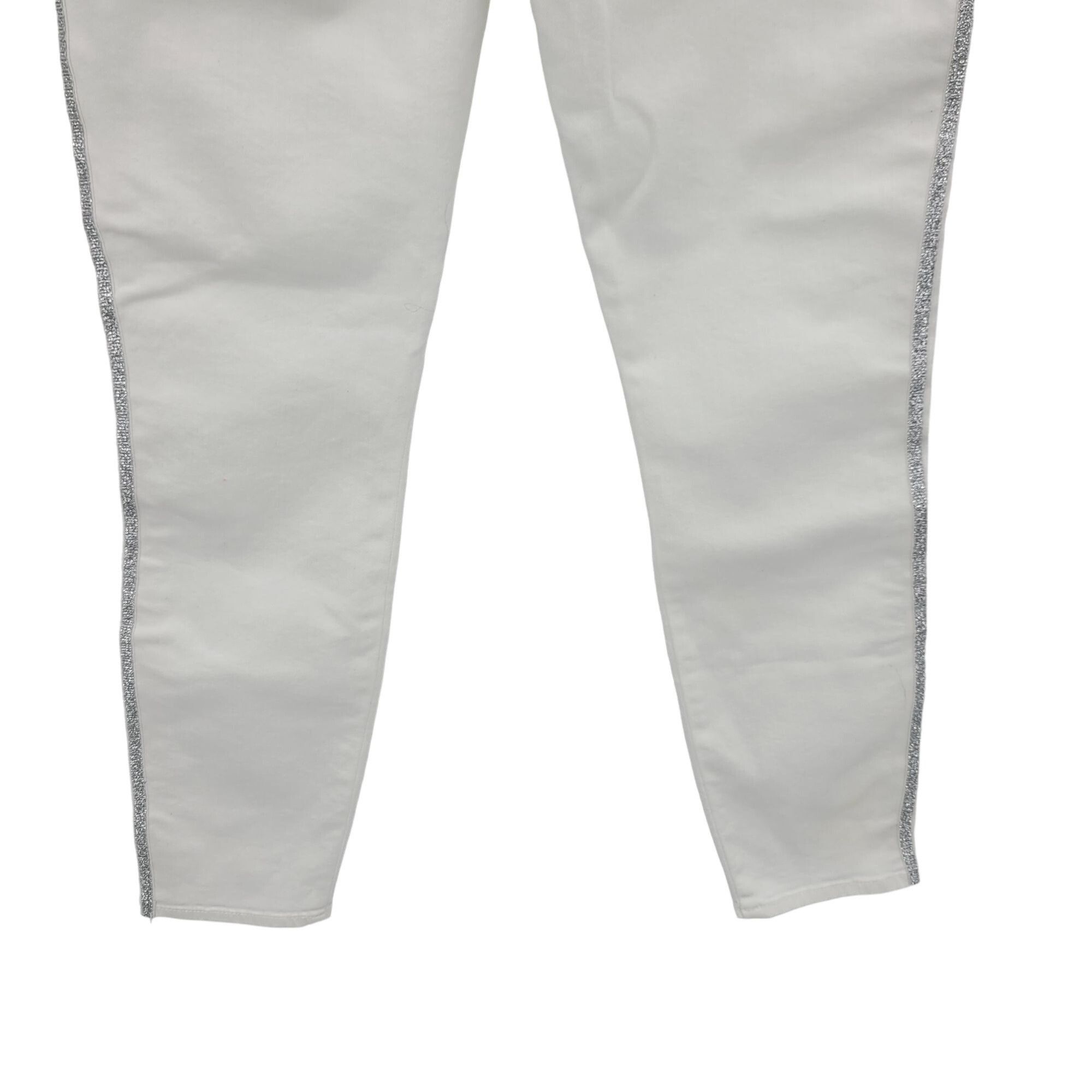 7 For All Mankind 7 For All Man Kind High-Rise White Skinny Jeans 30 Silver Si Size 30" / US 8 / IT 44 - 13 Thumbnail
