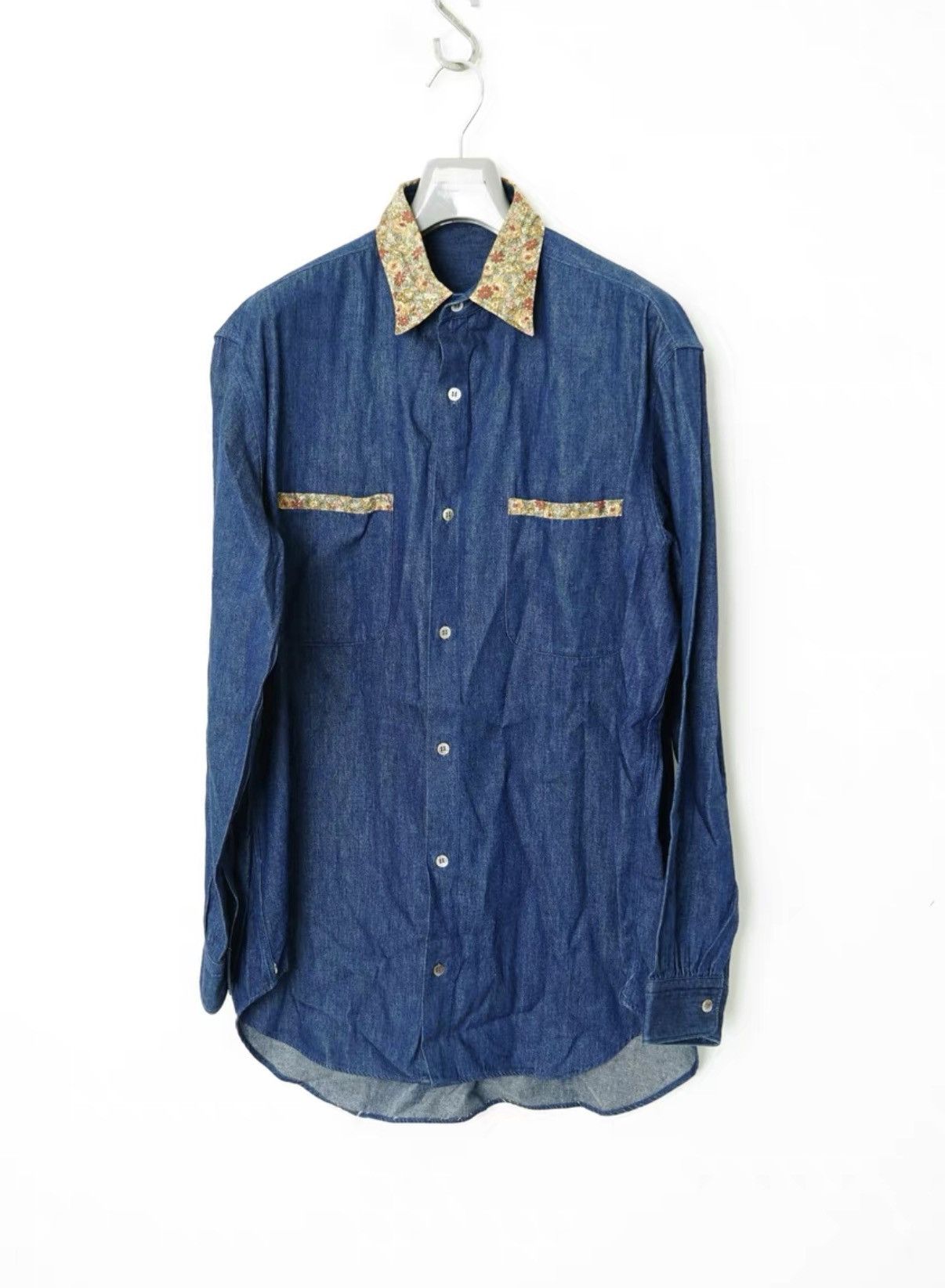 Yohji Yamamoto Yohji Yamamoto Y's For Men Floral Panel Collar Relaxed Shirt Size US M / EU 48-50 / 2 - 1 Thumbnail
