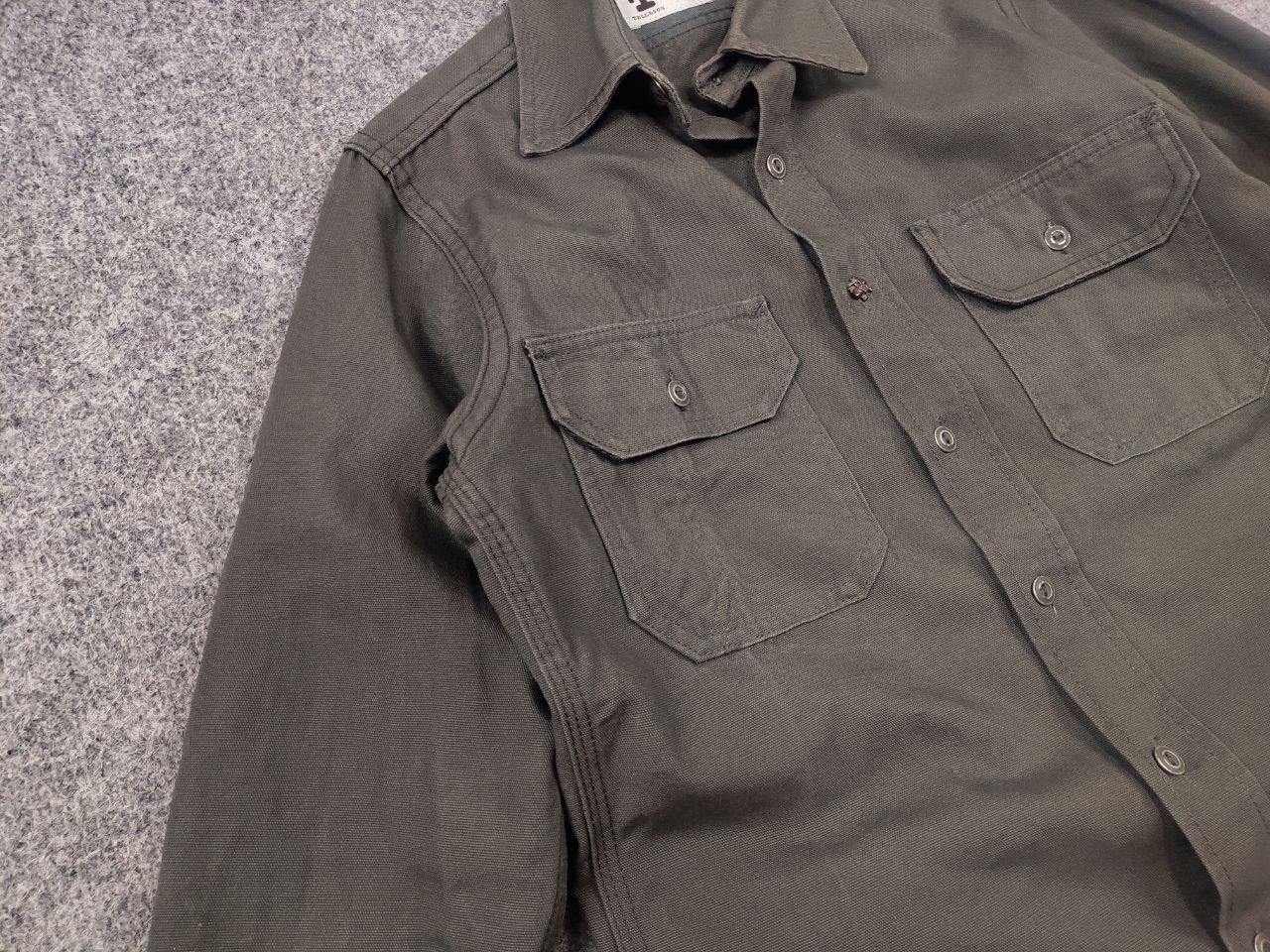 Tellason Vintage Tellason Drab Flap Long Sleeve Button Work Shirt USA Size US S / EU 44-46 / 1 - 5 Thumbnail