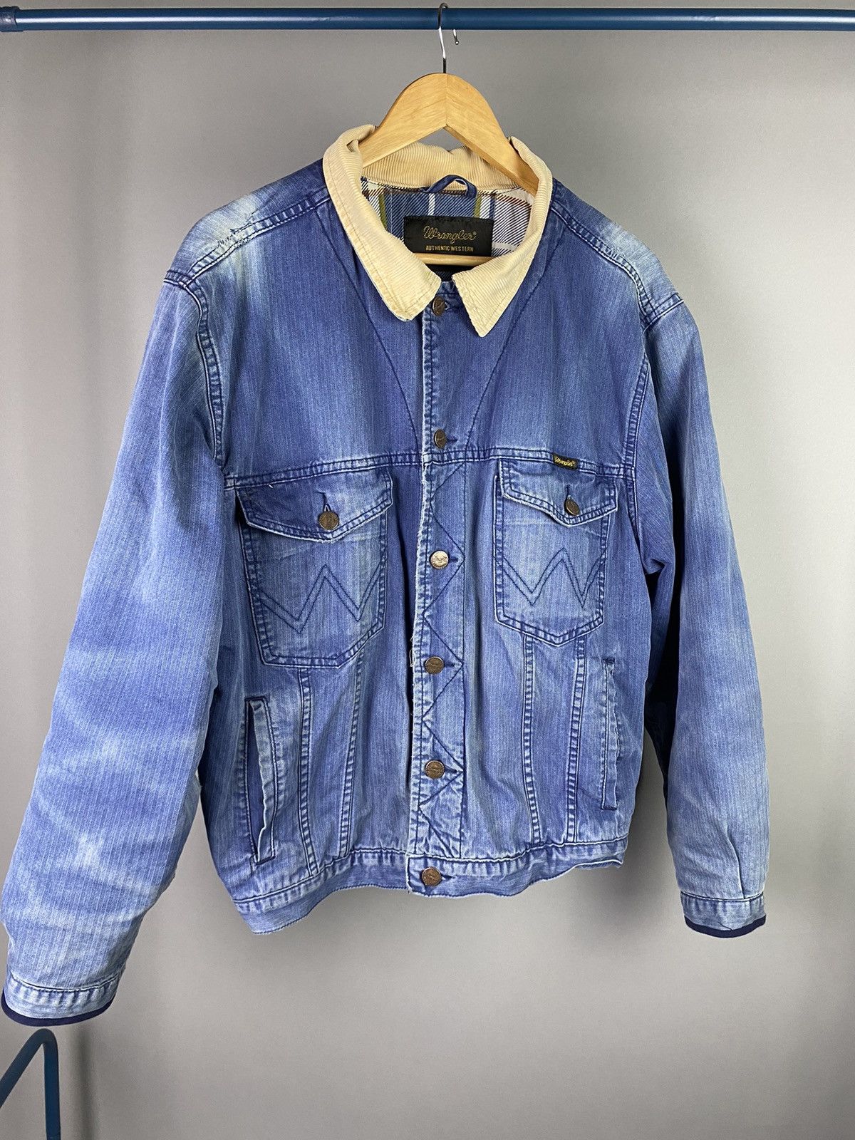 Vintage × Wrangler Vintage Wrangler Denim Jacket with Corduroy Collar Size US M / EU 48-50 / 2 - 1 Thumbnail