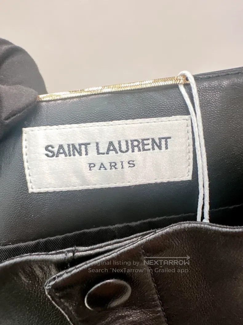 Saint Laurent Paris Saint Laurent Paris Black Lamb Leather Shorts Size 39" - 3 Thumbnail