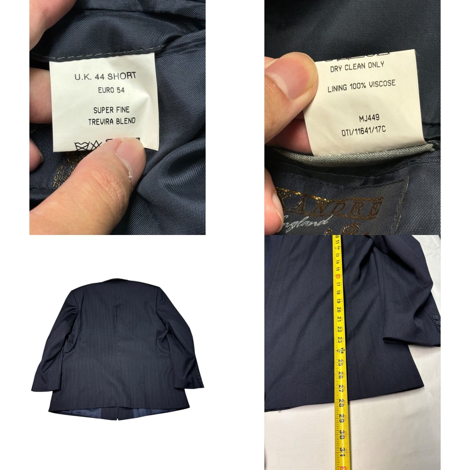 Doublet Alexandre of England Blazer Men’s Black Pinstripe Double Breasted 44 Short Blazer Black Mens 44 Short Formal Workwear Vintage-Style? Size 44R - 8 Thumbnail