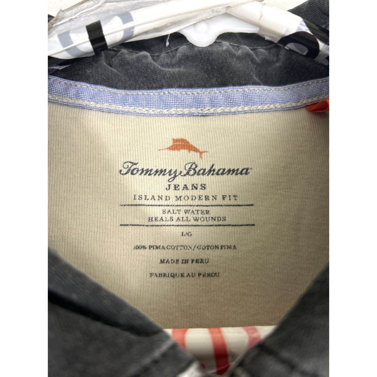 Tommy Bahama Tommy Bahama Polo Shirt Mens Large Gray Pima Cotton Modern Fit Shirt Size US L / EU 52-54 / 3 - 7 Thumbnail