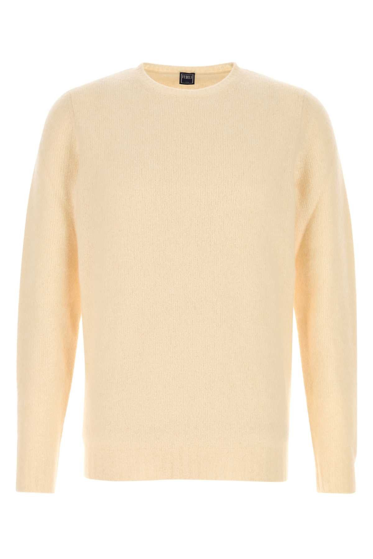 Ivory Stretch Wool Blend Sweater
