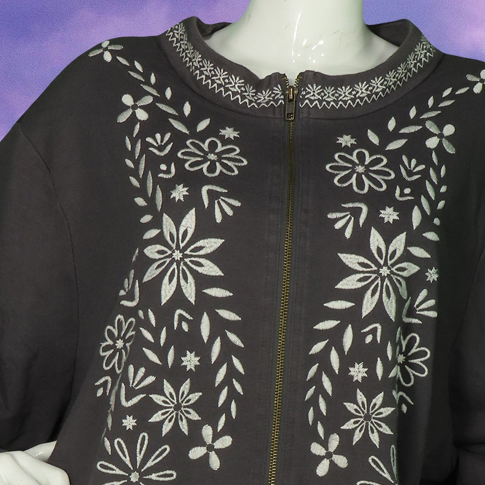 Other Plus Size Floral Embroidered Cardigan 5X Size 4XL / US 24-26 - 3 Thumbnail