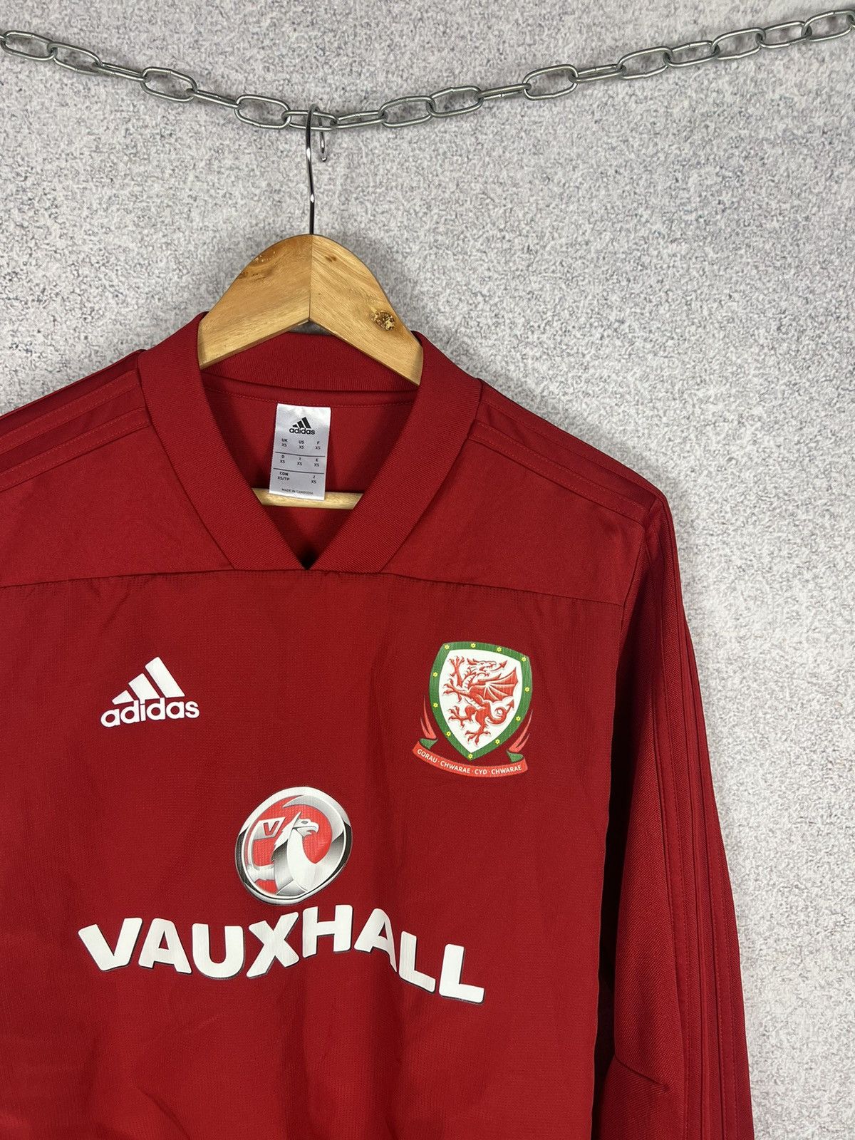 Adidas Adidas Wales Longsleeve Soccer Jersey Footbal Shirt Size US S / EU 44-46 / 1 - 2 Thumbnail