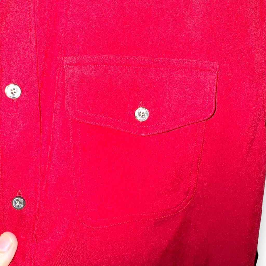 Armani Armani Exchange Crimson Red Sueded Button Up Shirt Size M Size US M / EU 48-50 / 2 - 4 Thumbnail