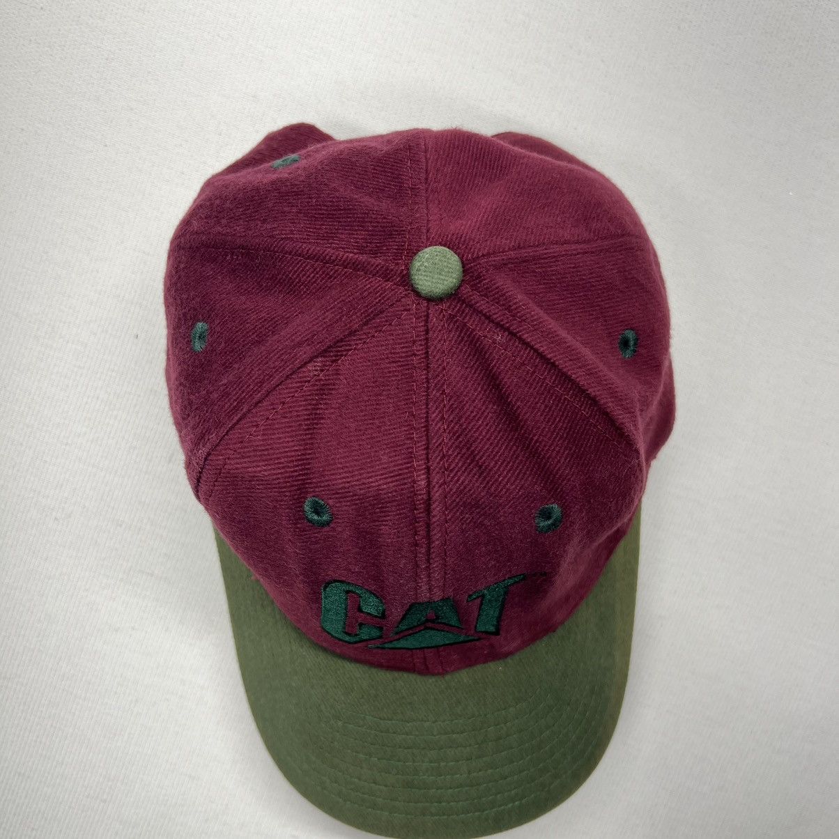 Caterpillar × Vintage Cat Caterpillar Hat Cap Red Green Snap Back Embroidered Size ONE SIZE - 5 Thumbnail
