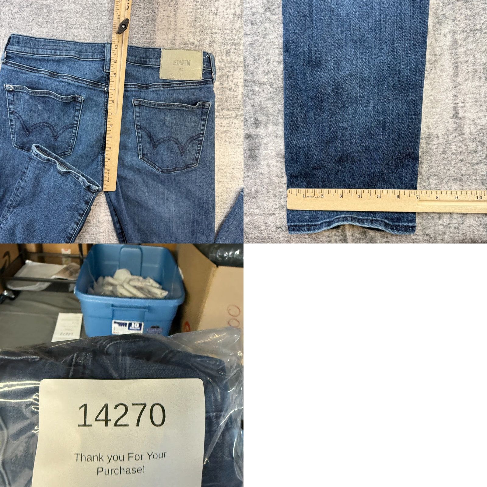 Edwin Edwin Jeans Mens Slim Straight Stretch Distressed Denim Blue 34x32 Regular 5-Pocket Denim Jeans Mens Size US 34 / EU 50 - 10 Thumbnail