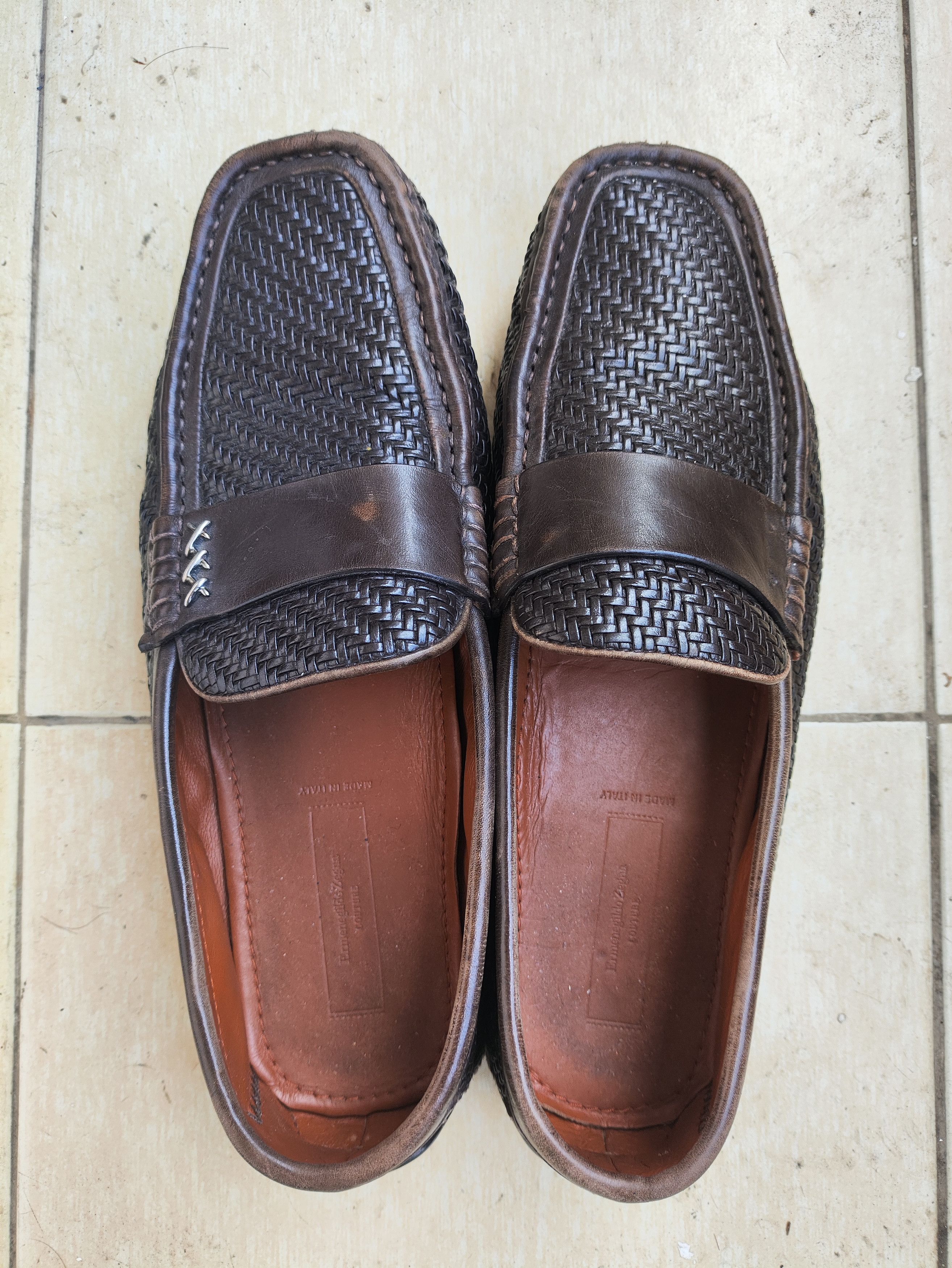 Ermenegildo Zegna Couture XXX Pelle tessuta woven leather loafers Size US 7.5 / EU 40-41 - 2 Thumbnail