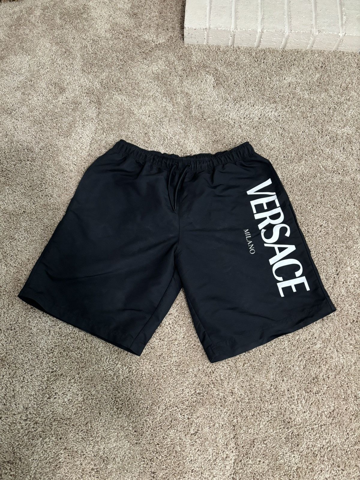 image of Versace Ripstop Shorts in Black, Men's (Size 30)