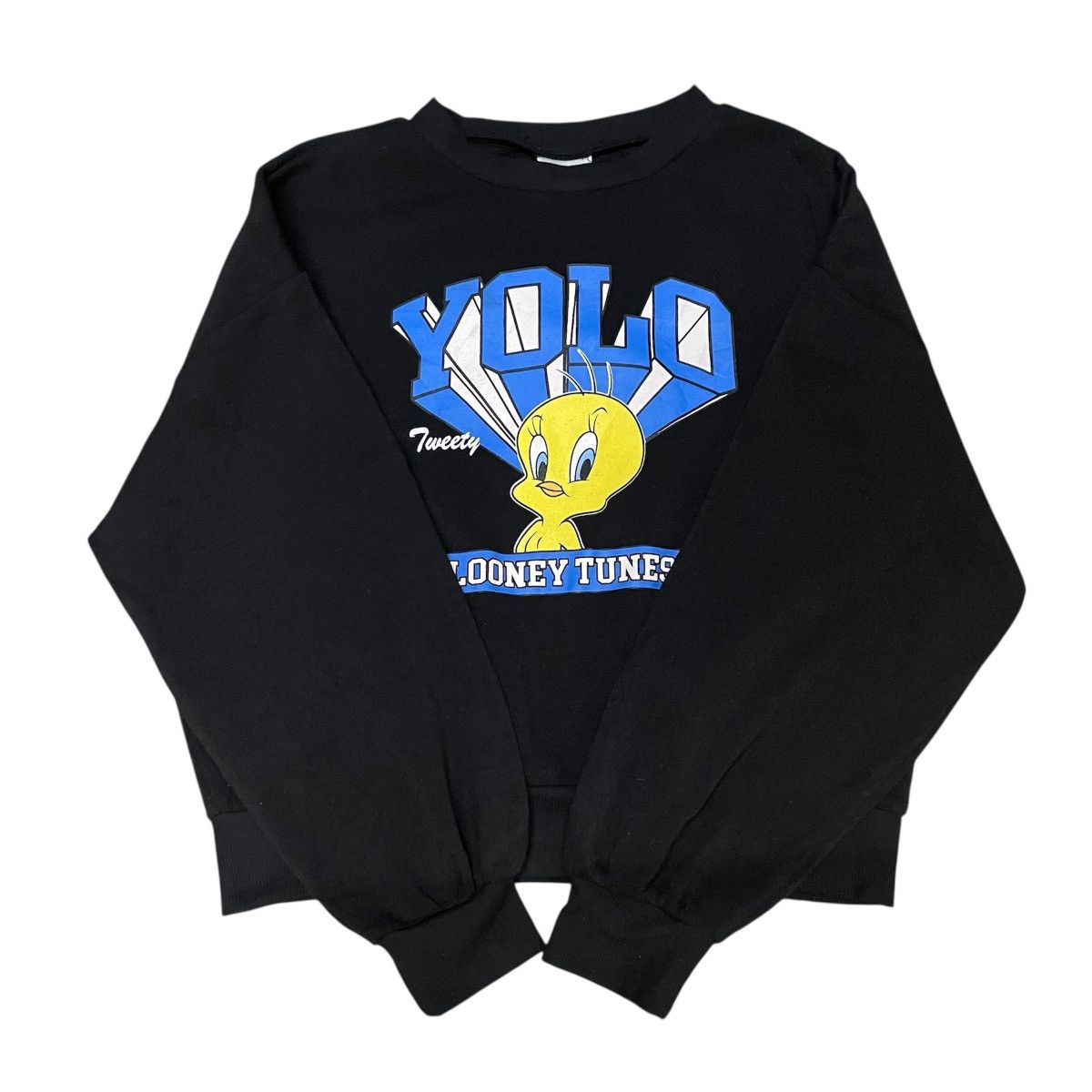 Anime × Cartoon Network × Warner Bros Looney Tunes Tweety Cropped Crewneck Sweatshirt Size M / US 6-8 / IT 42-44 - 2 Thumbnail