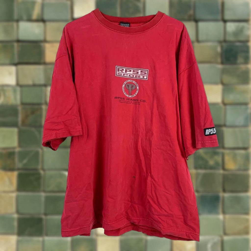 Sperry VINTAGE RP55 Couture Sport T-Shirt XXL Red Cotton Unisex Adults Crew Neck Short Sleeve 100% Cotton Featured Fading Hole Front Bottom Hem Left Armpit Size US XXL / EU 58 / 5 - 1 Thumbnail