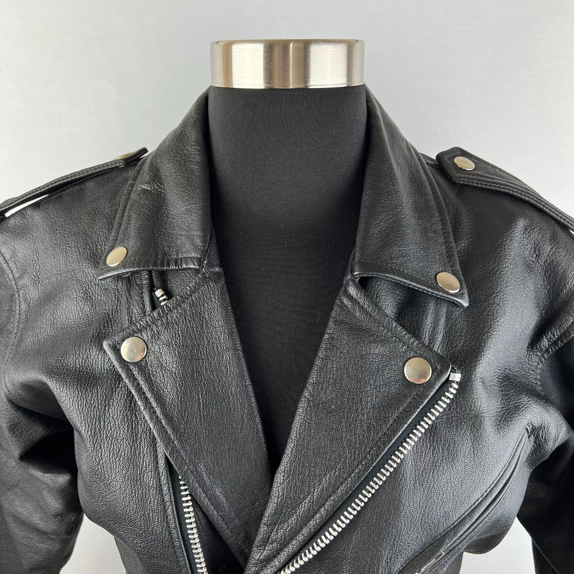 Other KC Collections Biker Leather Moto Motorcycle Jacket Size S / US 4 / IT 40 - 2 Thumbnail