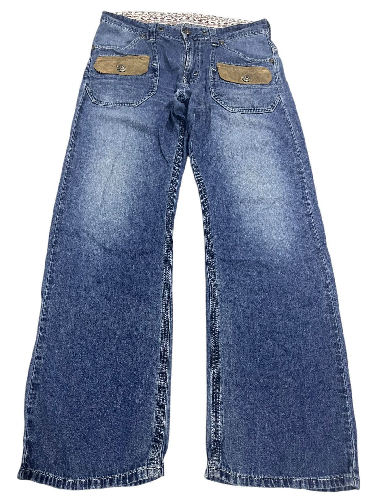 If Six Was Nine × Japanese Brand × Le Grande Bleu (L.G.B.) BAGGY💥 VINTAGE EDWIN WASHED BLUE DENIM Size US 35 - 1 Thumbnail
