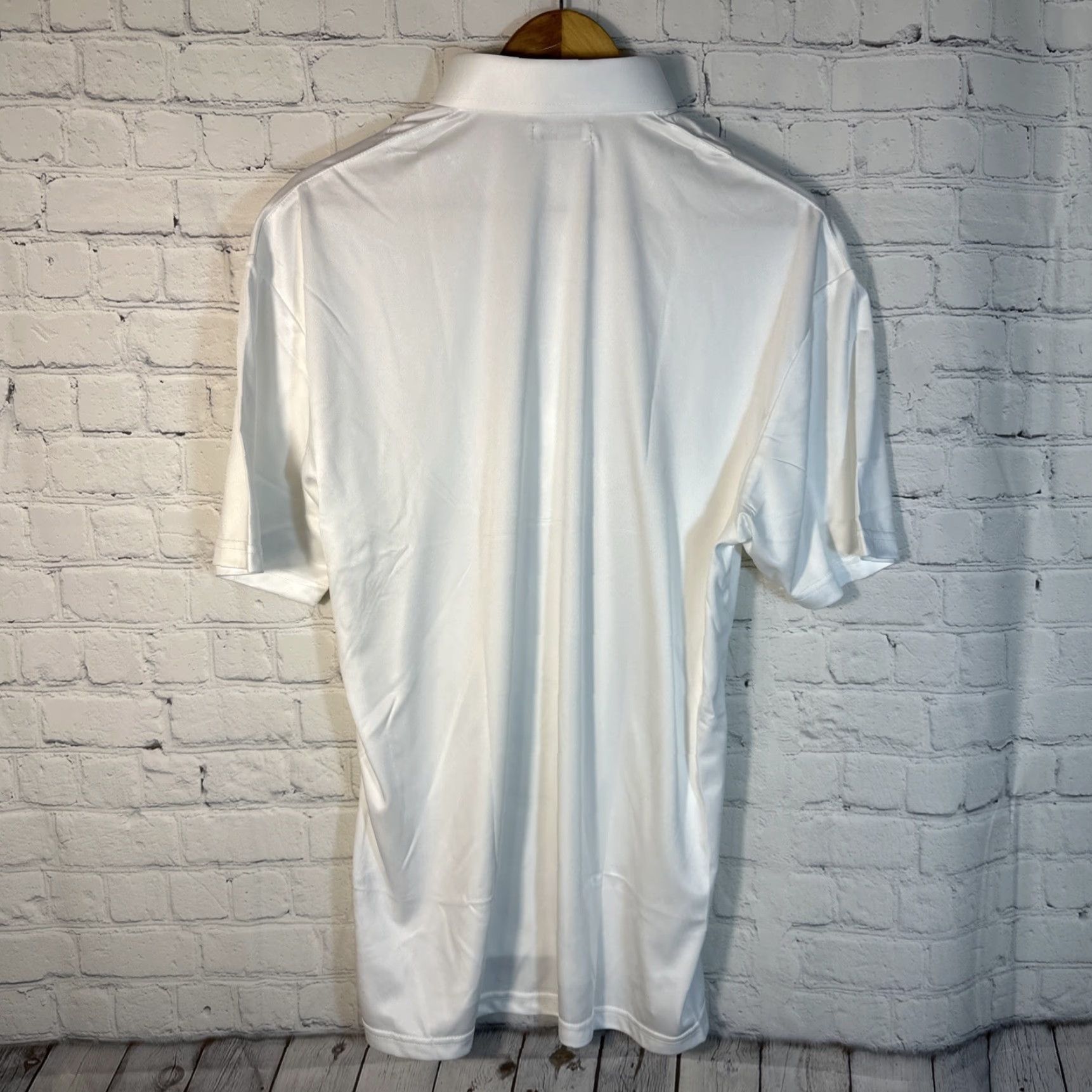 CO Collars & Co Polo Dress Button-Down Shirt Mens Large White Solid Short Sleeve Size US L / EU 52-54 / 3 - 7 Thumbnail