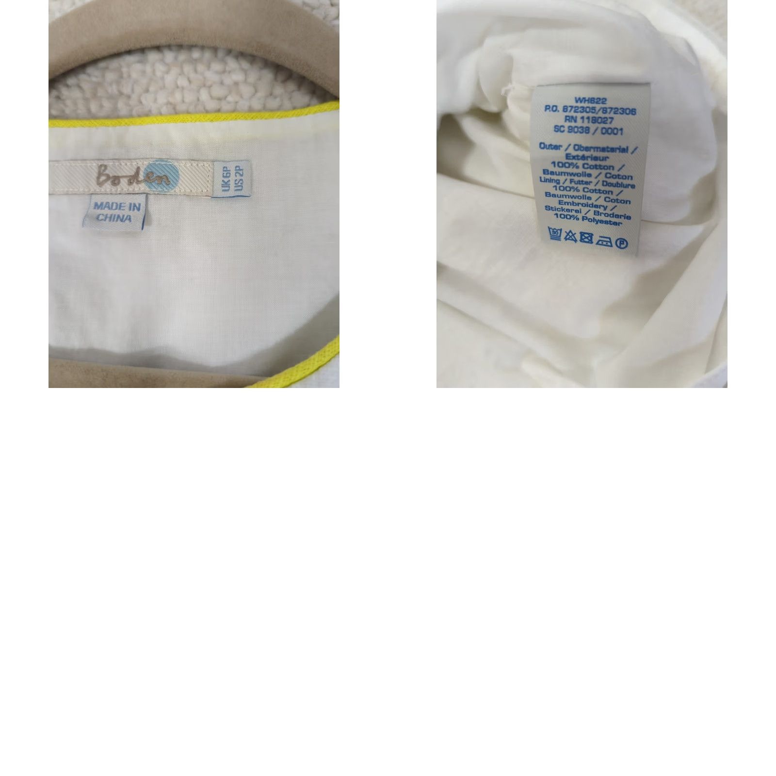 Boden Boden Sheath Dress womens Size 2 Petite sleeveless cotton zip embroidered White Yellow Size XS / US 0-2 / IT 36-38 - 10 Thumbnail