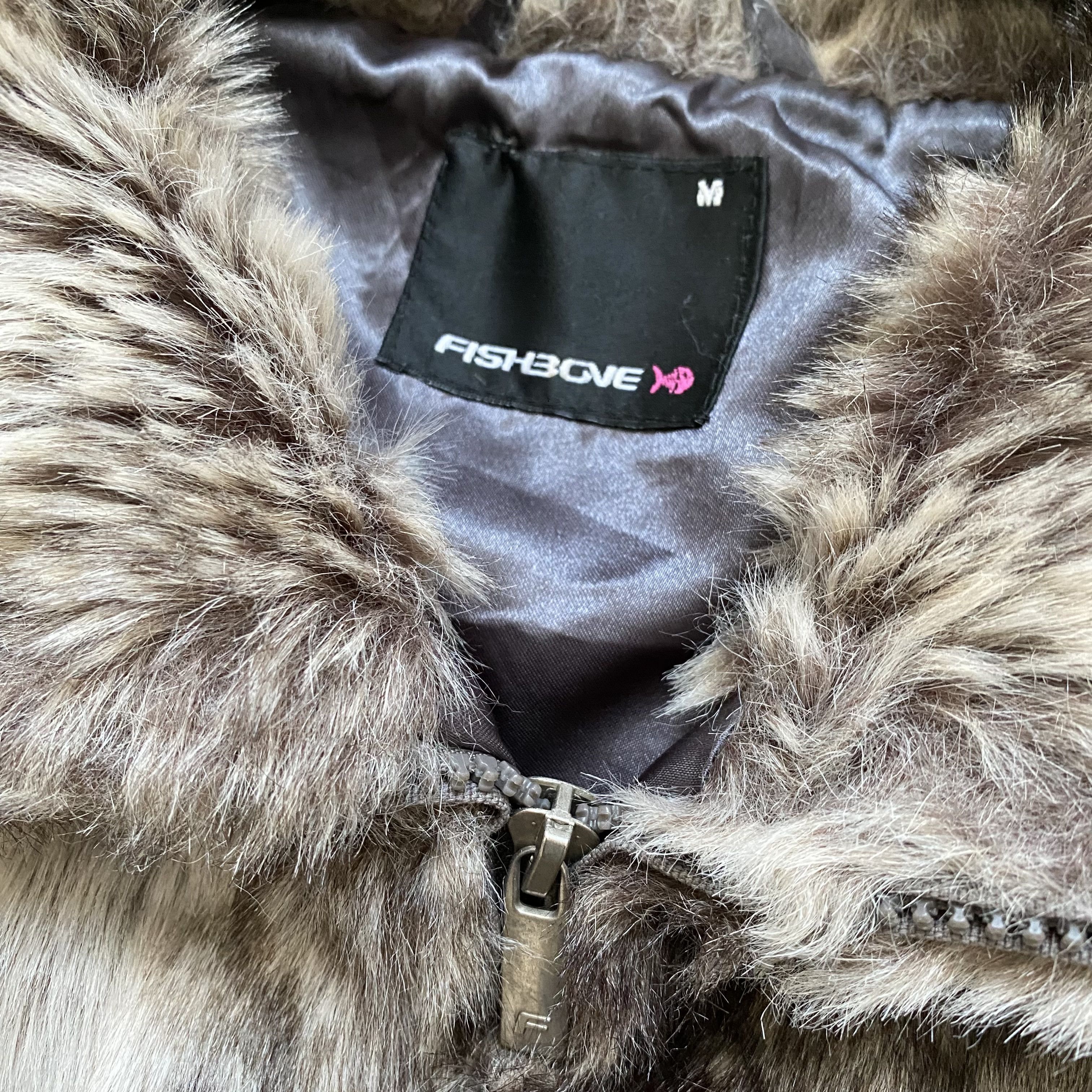 If Six Was Nine Vintage 00s Japanese Cropped Faux Fur Vest Fishbone Y2K Size M / US 6-8 / IT 42-44 - 5 Thumbnail