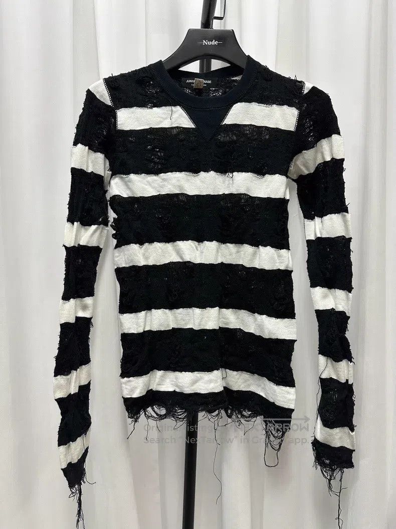 Junya Watanabe JUNYA WATANABE Distressed Striped Long Sleeve Size US M / EU 48-50 / 2 - 1 Thumbnail