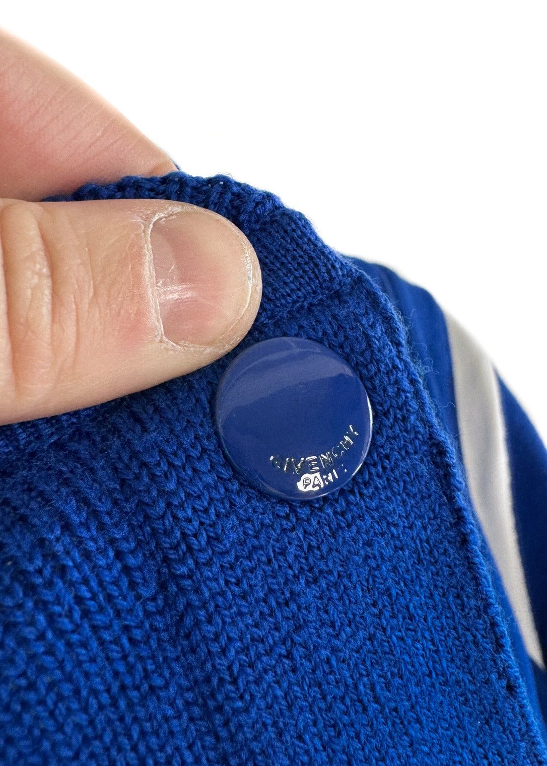 Givenchy Givenchy Cobalt Blue Logo Embroidered Knit Bomber Jacket Size S / US 4 / IT 40 - 6 Thumbnail