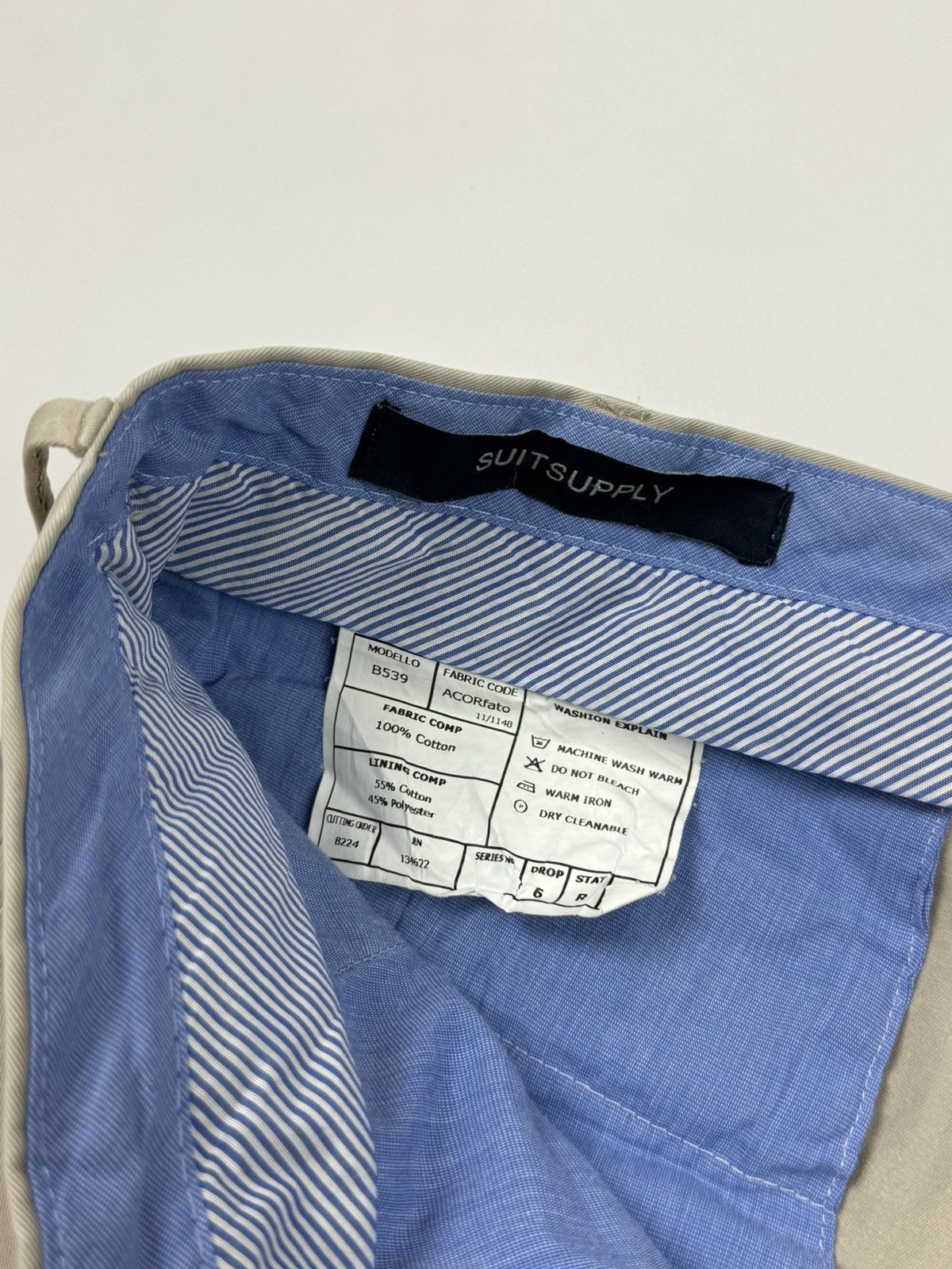 Suitsupply Suitsupply Cotton Beige Chino ACORfato Trousers Pants Size US 32 / EU 48 - 10 Thumbnail