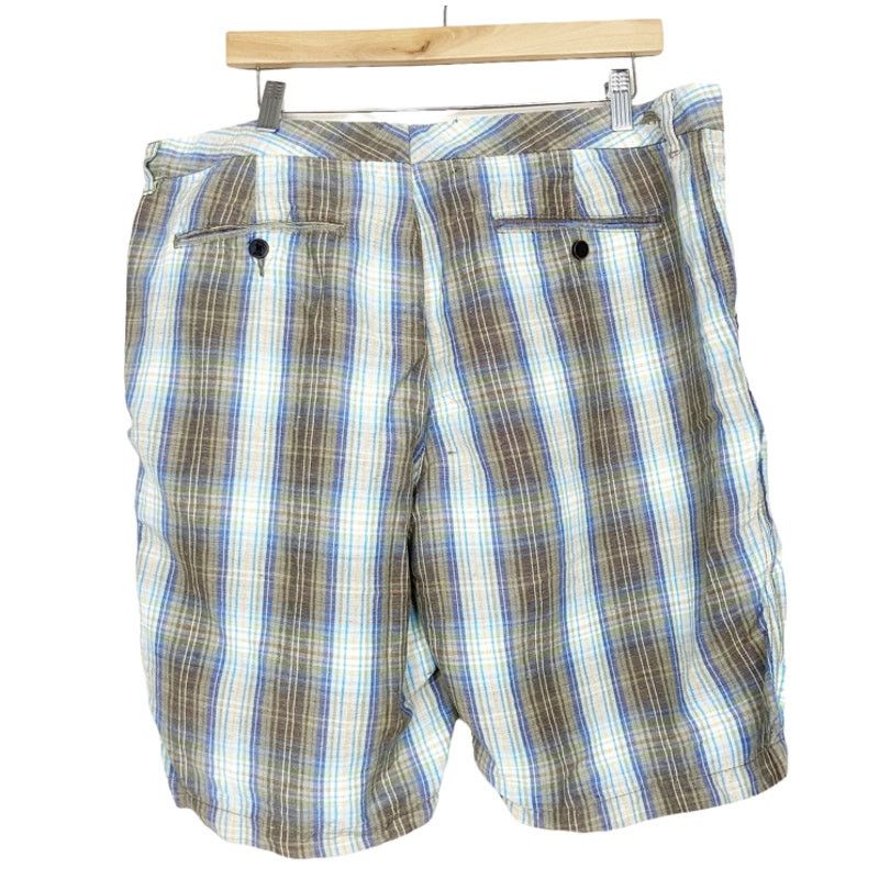 Tommy Bahama Tommy Bahama Brown Blue Plaid Linen Blend Shorts Sz 38 Size US 38 / EU 54 - 4 Thumbnail