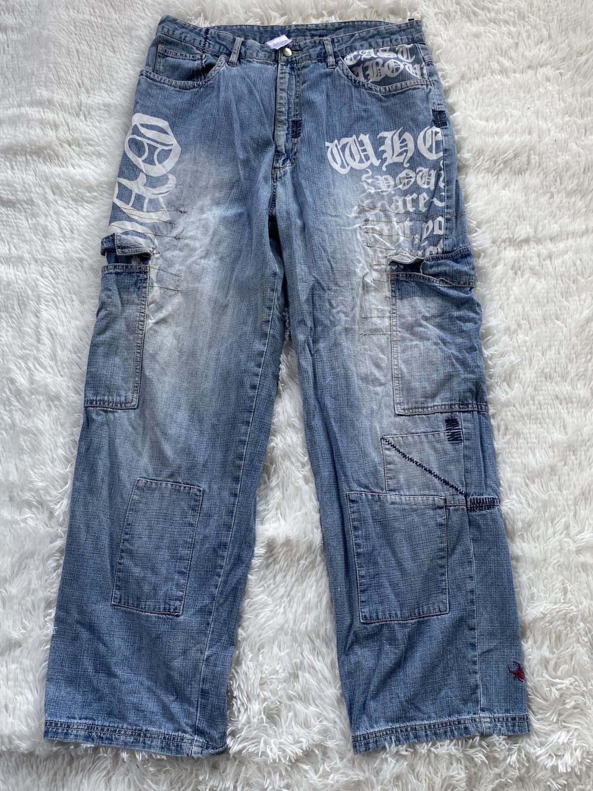 Vintage 90’s Skate Culture 🔥 Dig Deep🔥Cargo Baggy Jeans Size US 36 / EU 52 - 2 Thumbnail