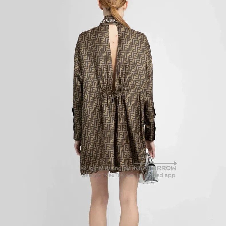 Fendi Fendi Logo full print shirt style long sleeve dress Size S / US 4 / IT 40 - 9 Thumbnail