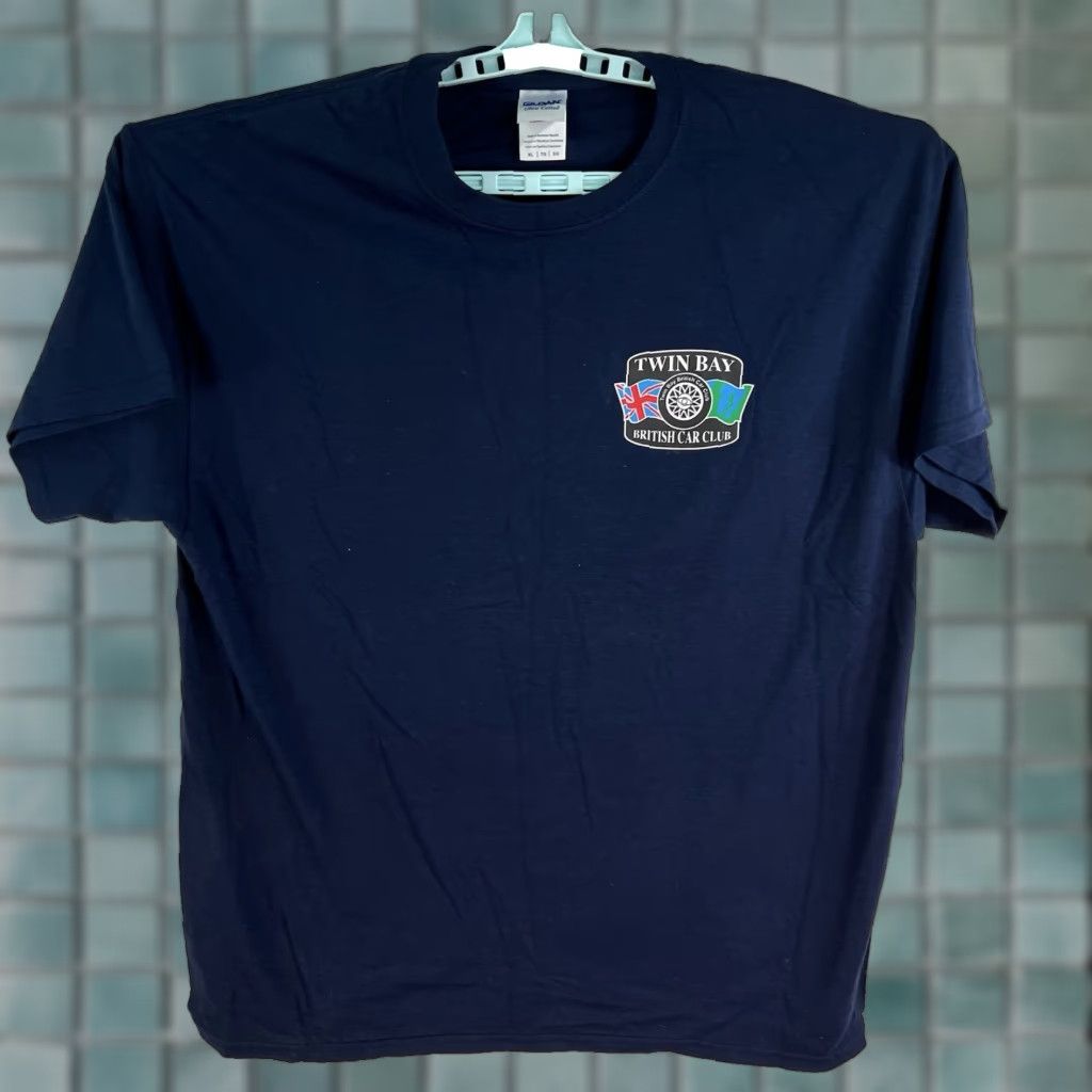 Gildan Gildan T-Shirt Men's XL Blue Twin Bay British Car Club Graphic Print Tee Car Show Size US XL / EU 56 / 4 - 1 Thumbnail