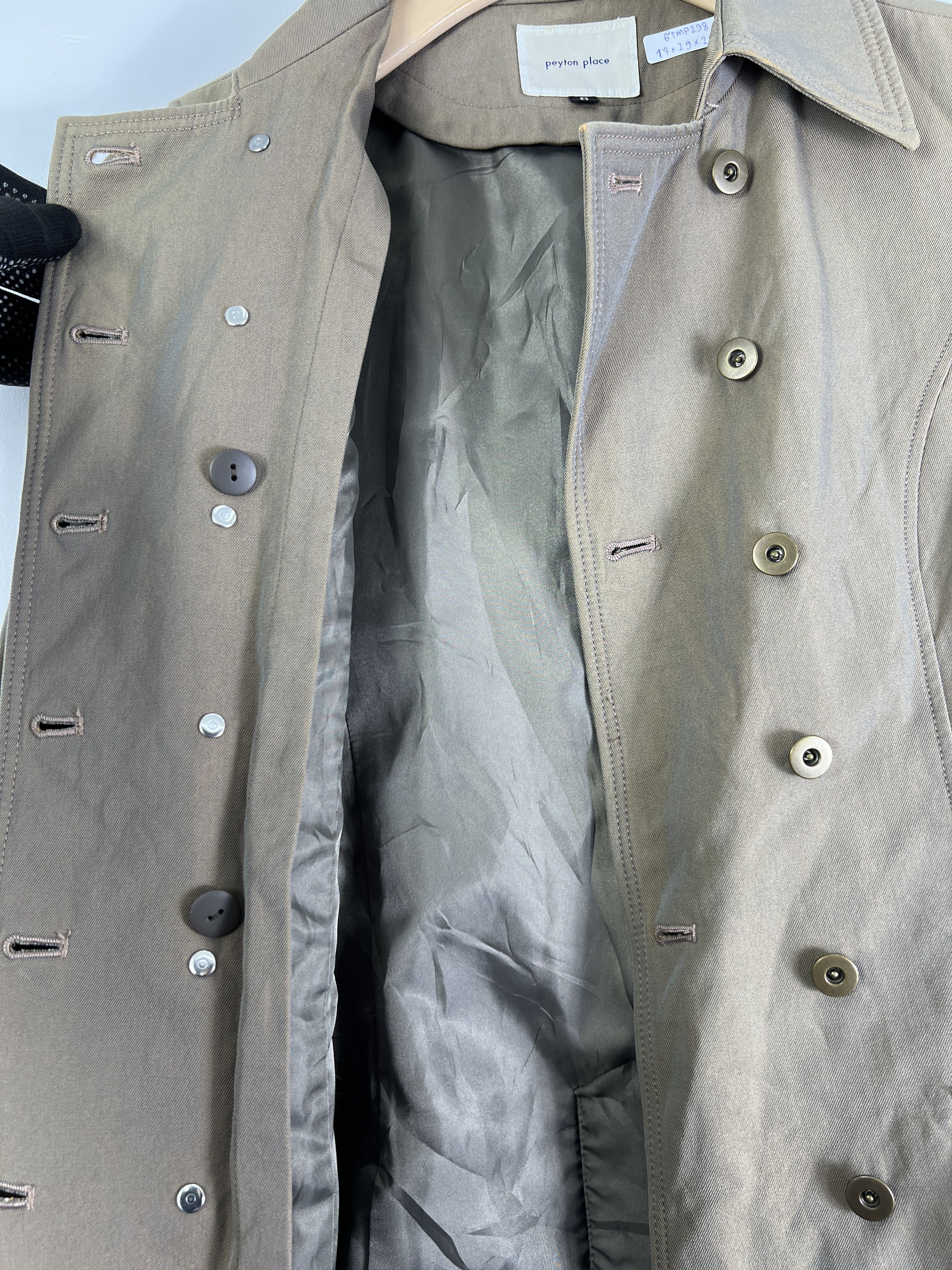 Japanese Brand Peyton Place Beige Trench Coat (9) GTMP298 Size US M / EU 48-50 / 2 - 7 Thumbnail