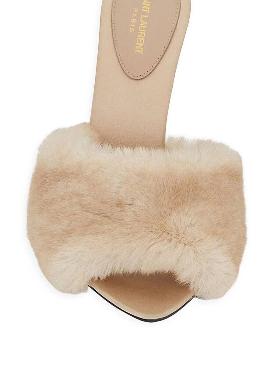 Saint Laurent Paris o1b1hav110924 LA16 Heeled Mules in Beige Size US 7.5 / IT 37.5 - 2 Thumbnail