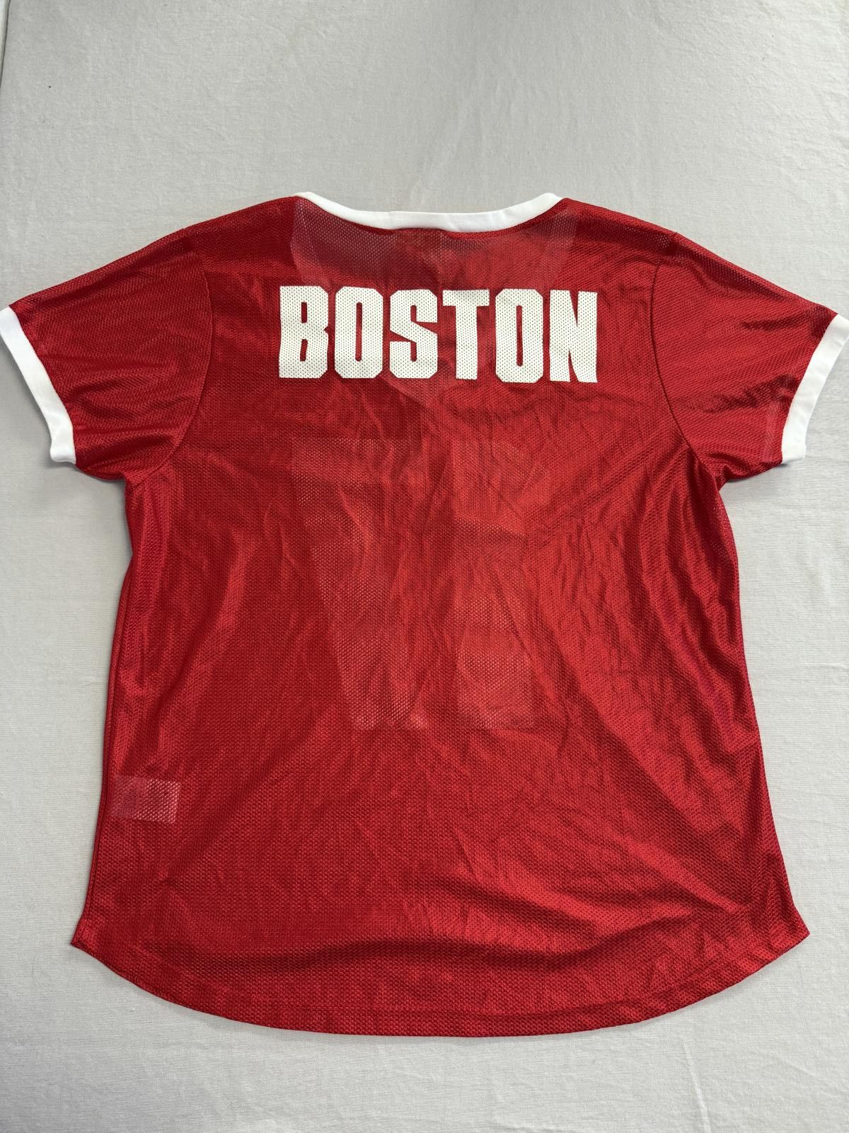 Designer Boston Football Jersey #17 Mesh Red & White Made in USA - S Size US S / EU 44-46 / 1 - 2 Thumbnail