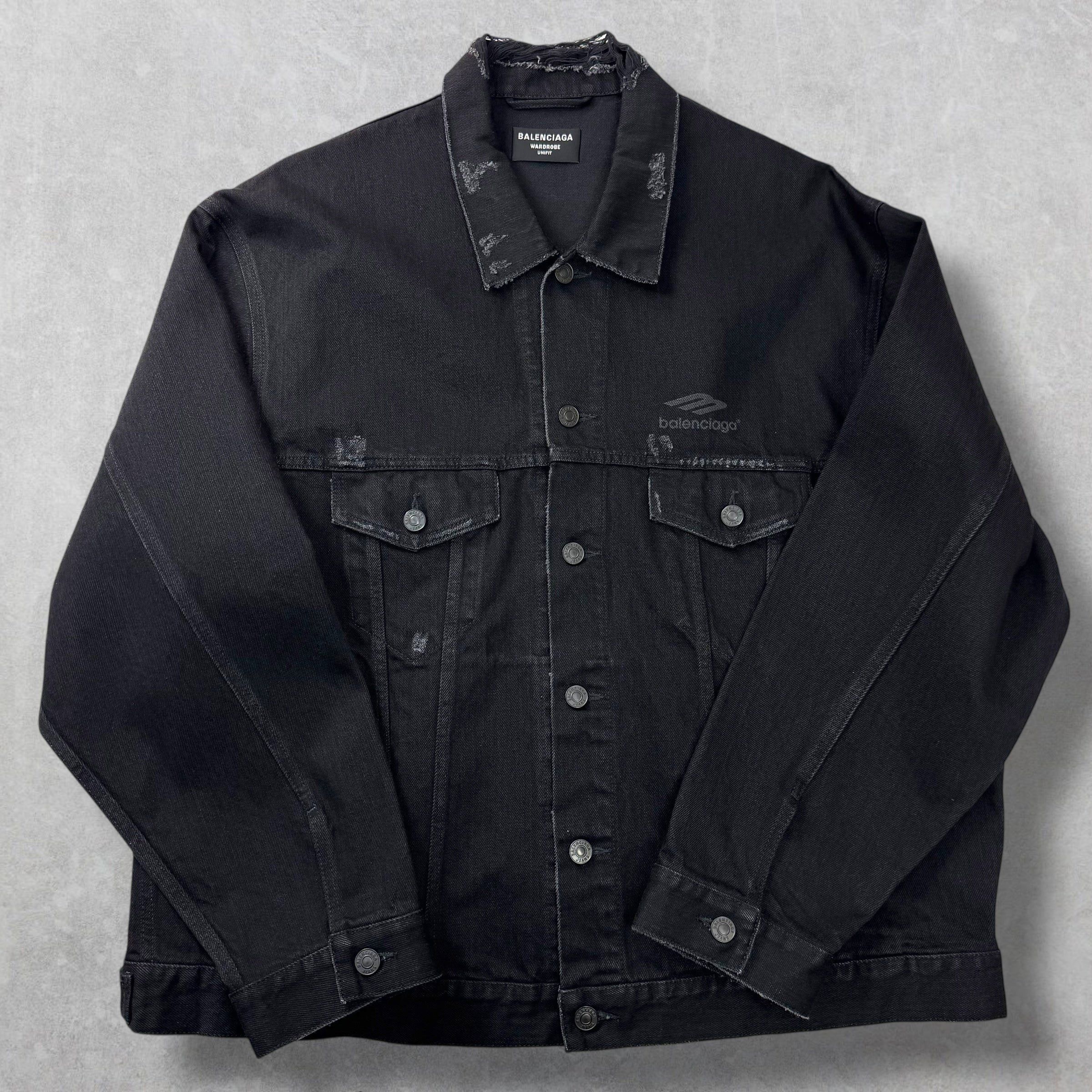 Balenciaga Balenciaga 3B Sports Icon Oversized Denim Jacket L (XL) Size US XL / EU 56 / 4 - 1 Thumbnail